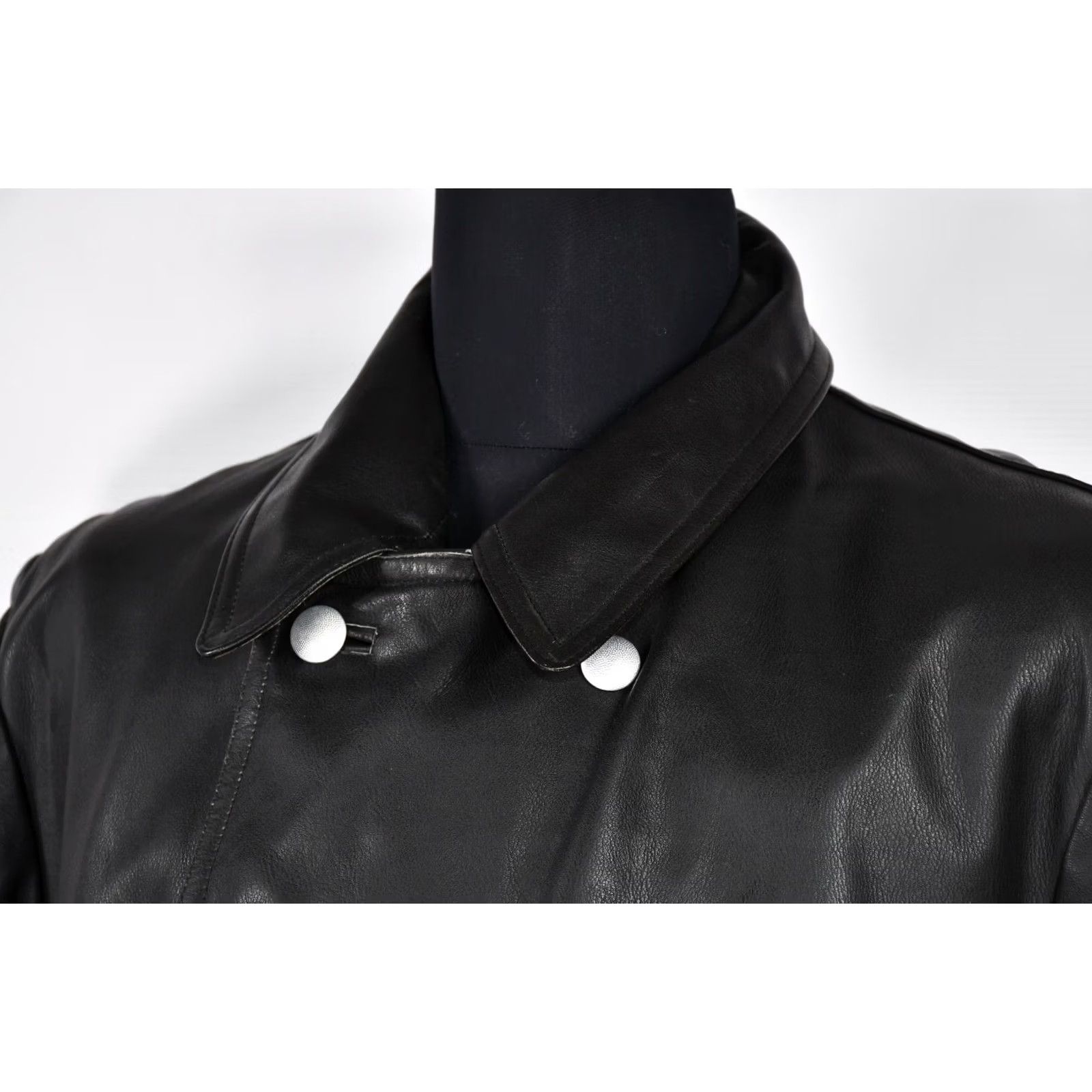 Vintage VTG Germany Police Leather Motorcycle Jacket size 52 Mens Jacket Black 1980s) Size US L / EU 52-54 / 3 - 2 Thumbnail