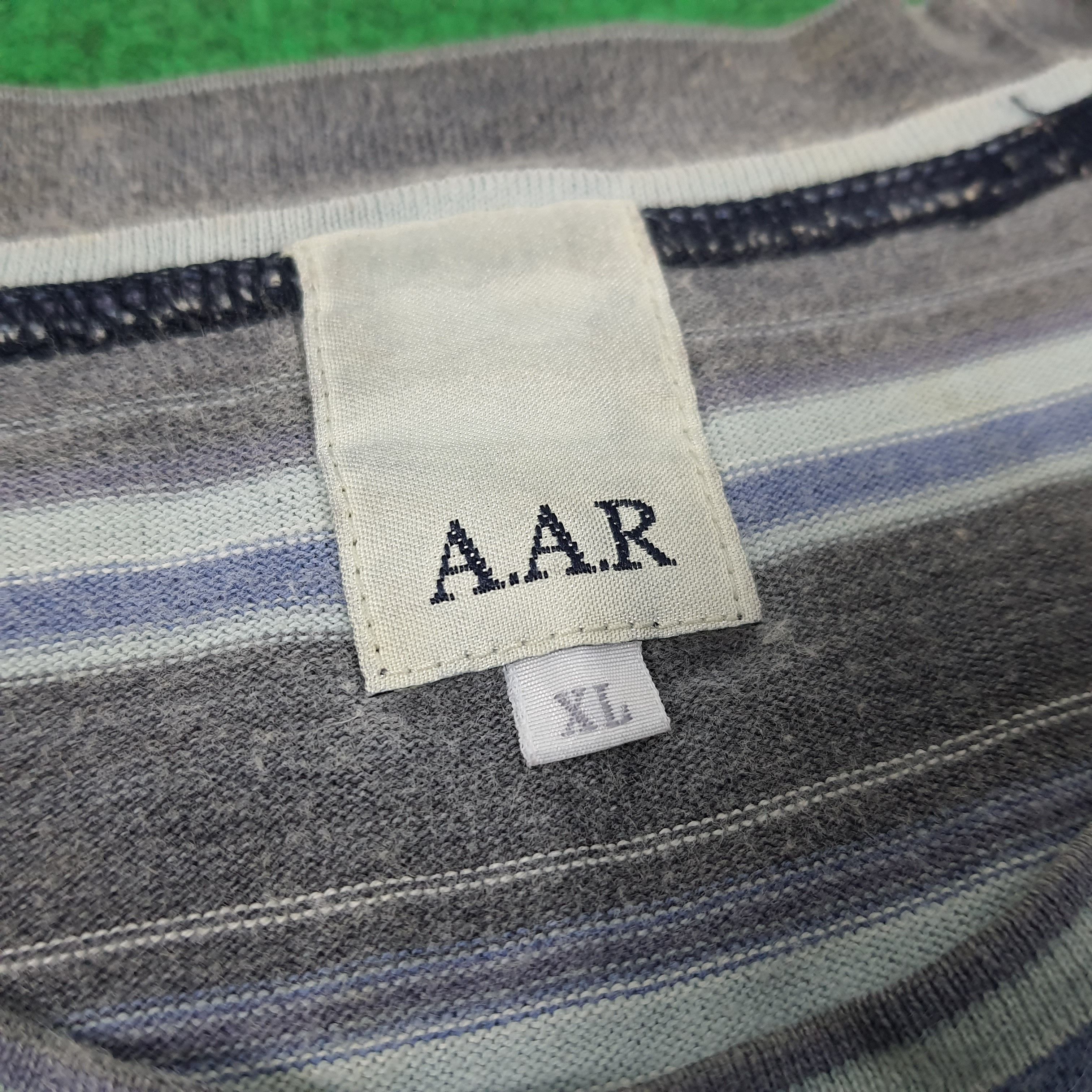 Japanese Brand × Vintage × Yohji Yamamoto Vintage Yohji Yamamoto A.A.R Striped Japan Luxury T-shirt Size US L / EU 52-54 / 3 - 5 Thumbnail