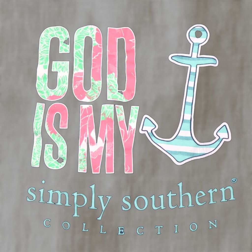 Vintage God Is My Anchor Simply Southern Tee Shirt Adult Women's Size M Medium Blue Graphic Tee Shirt Womens Size M / US 6-8 / IT 42-44 - 1 Thumbnail