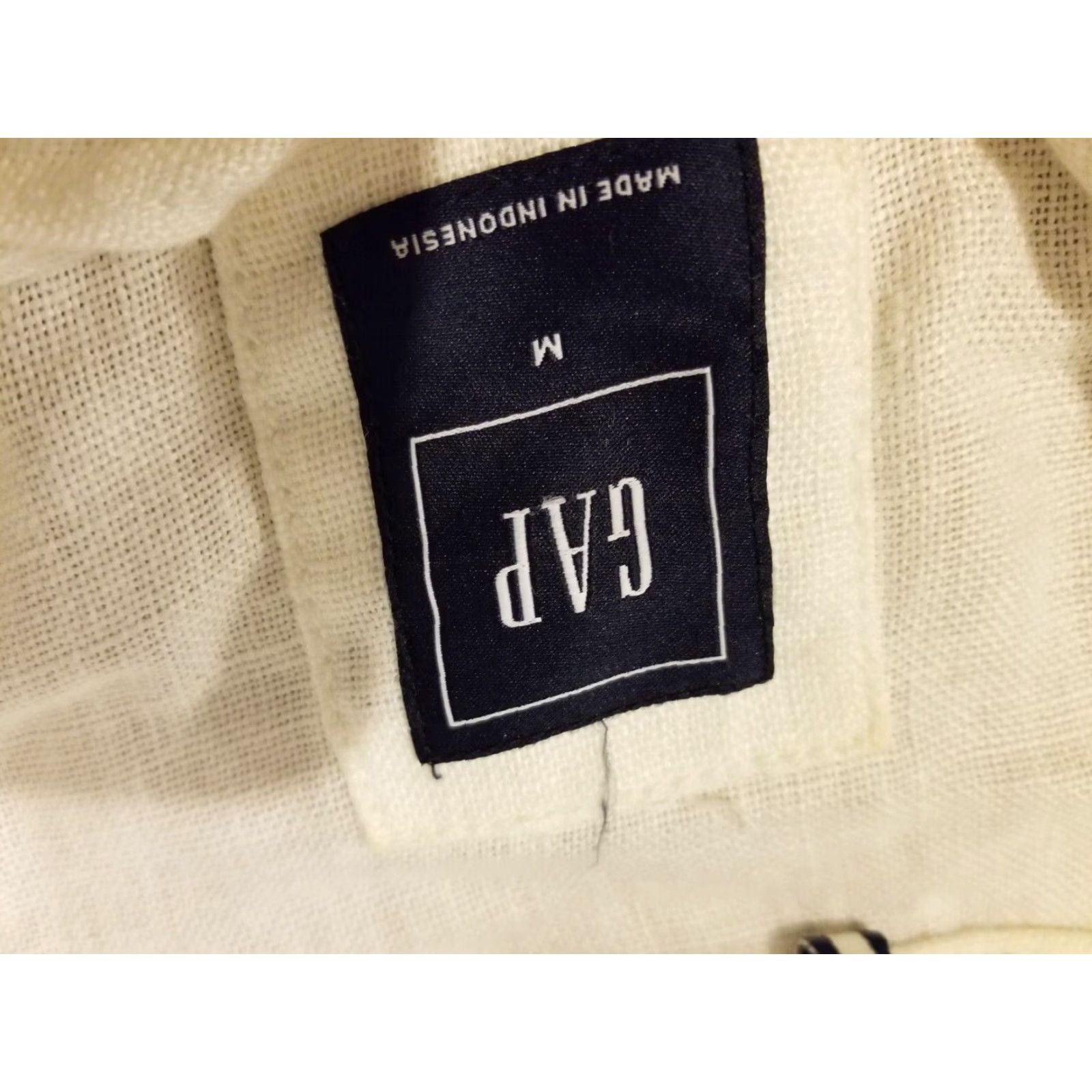 Gap Womens GAP Linen Jacket M Medium Cream Size M / US 6-8 / IT 42-44 - 3 Thumbnail