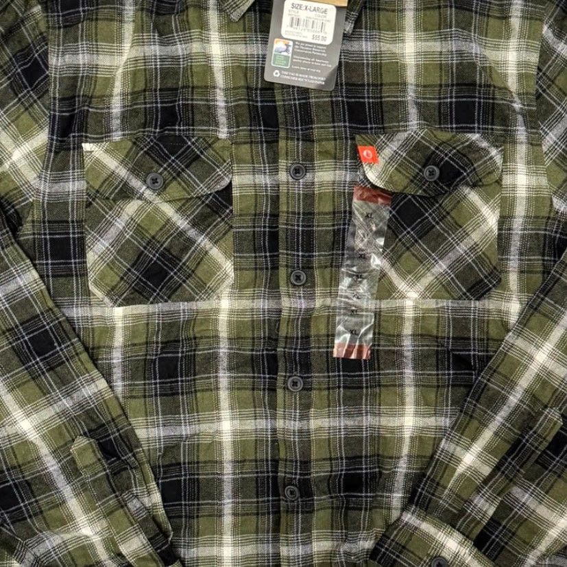 Olive VINTAGE The American Outdoorsman LS Olive Ivory Plaid Flannel Shirt XL Mens Size US XL / EU 56 / 4 - 2 Thumbnail