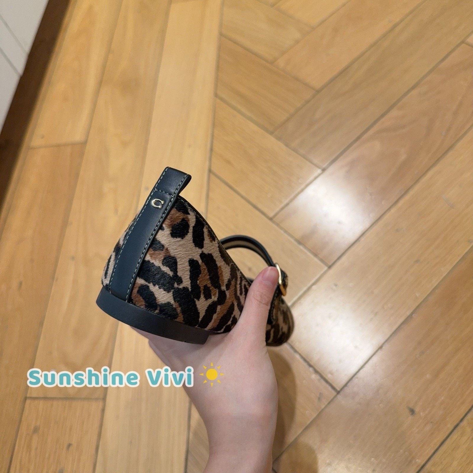 Coach NEW Coach Woman C Rivet Mary Jane Leopard CCG49 Tan Black Size US 8 / IT 38 - 5 Thumbnail