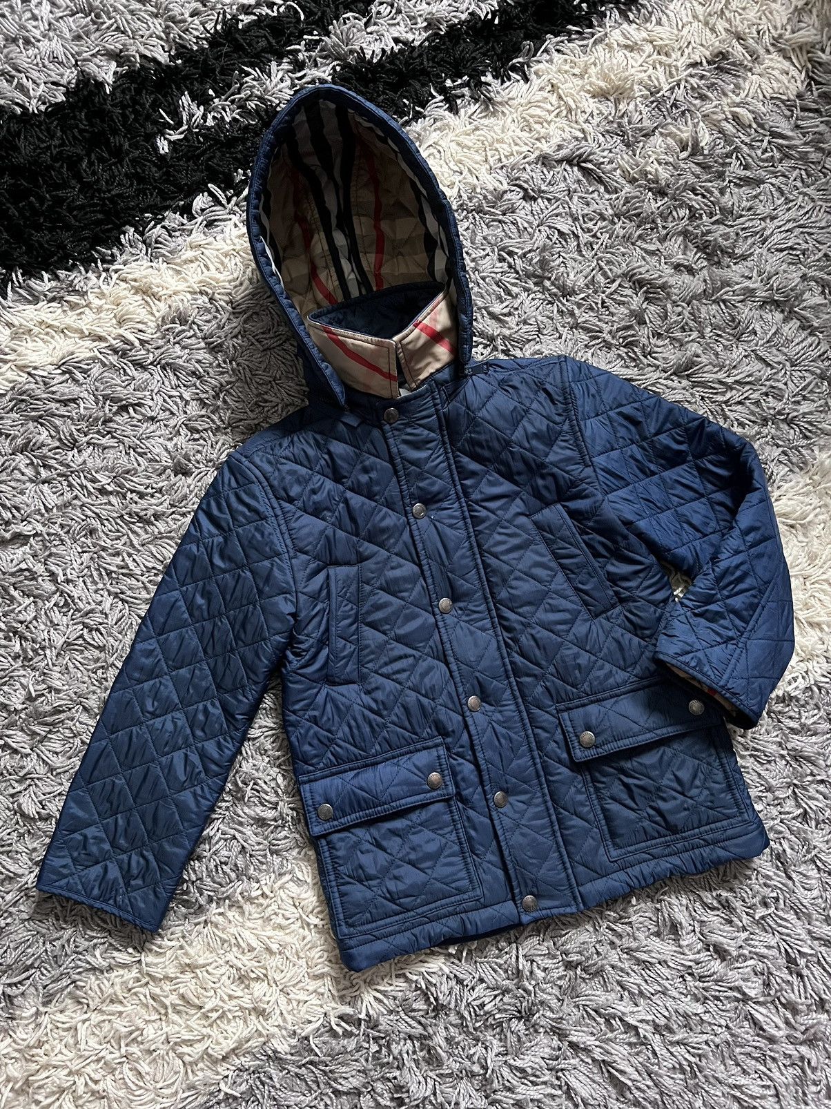 Burberry Burberry Kids Navy Blue Quilted Jacket 6Y 116cm Size US XXS / EU 40 - 16 Thumbnail