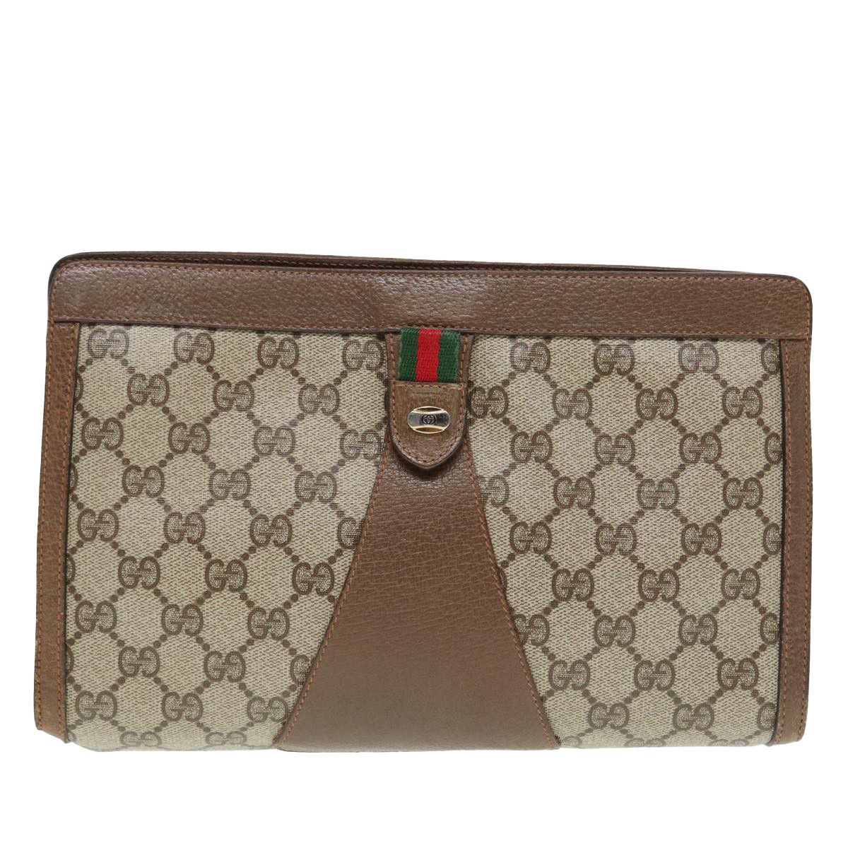 Gucci Sherry Beige Canvas Clutch Bag (Pre-Owned) Size ONE SIZE - 1 Thumbnail
