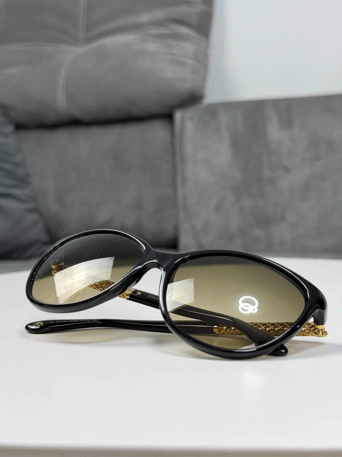 Gucci Gucci Gold Plated Black Sunglasses GG3692 Cat Eye Size ONE SIZE - 15 Thumbnail