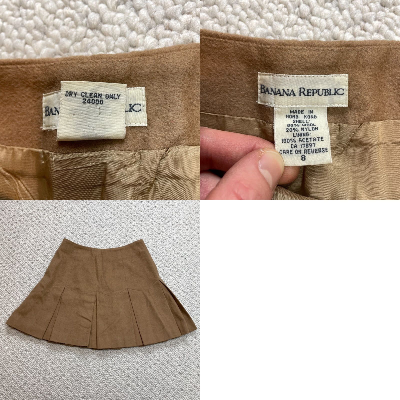 Banana Republic Banana Republic Skirt Womens 8 Brown Wool Nylon Short A-Line Zip Solid Solid Color Size 30" / US 8 / IT 44 - 8 Thumbnail