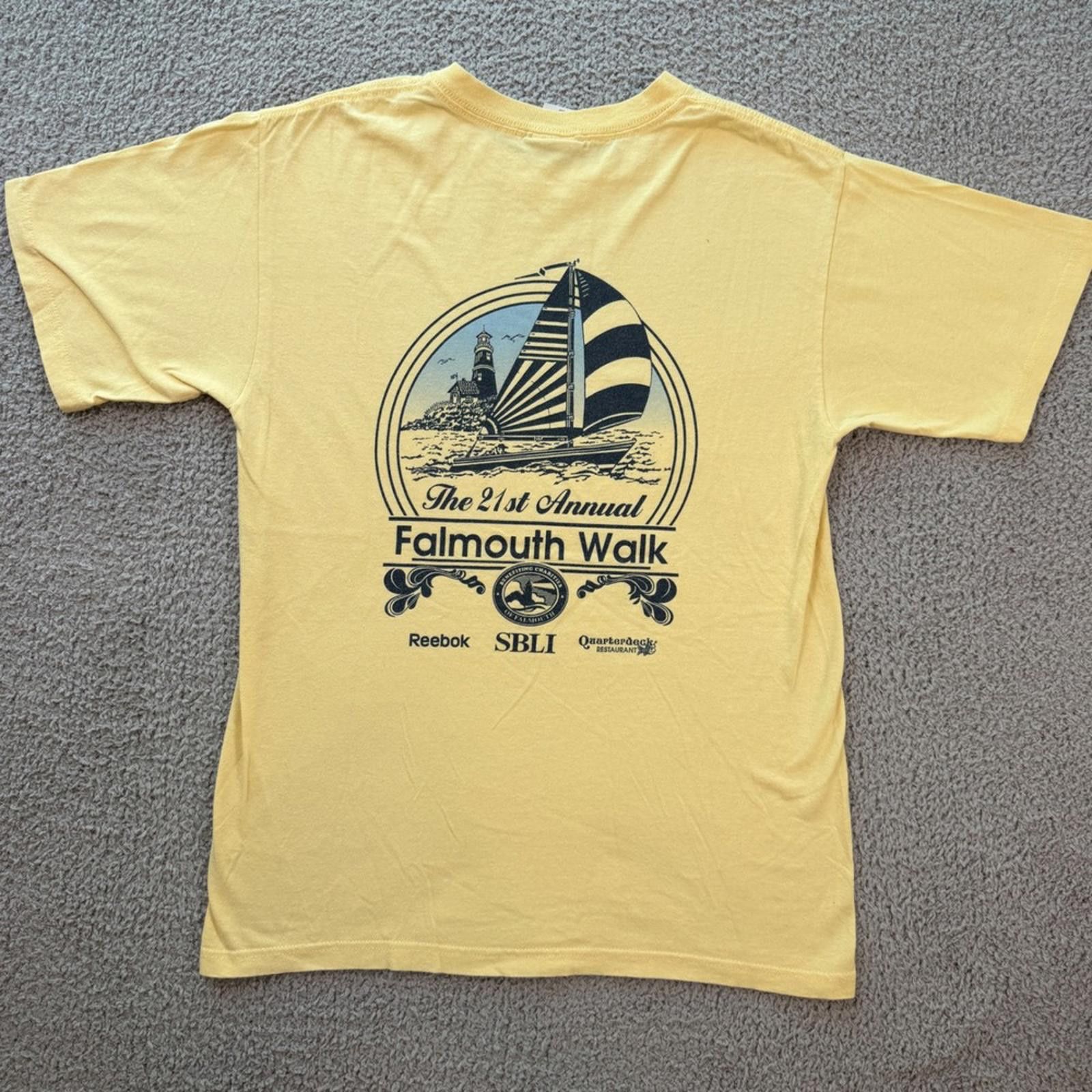 Reebok Vintage Reebok Falmouth Walk T Shirt M Yellow Sailing Y2K Size US M / EU 48-50 / 2 - 1 Thumbnail