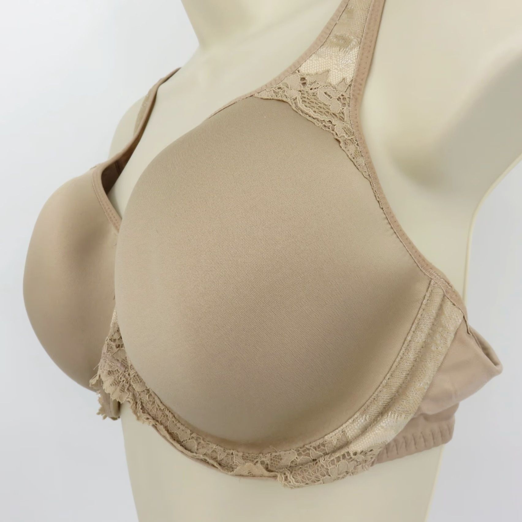 Vintage Wacoal 38D Basic Benefits Contour Lace Bra 853290 Beige Underwire Lined Women Size ONE SIZE - 5 Thumbnail