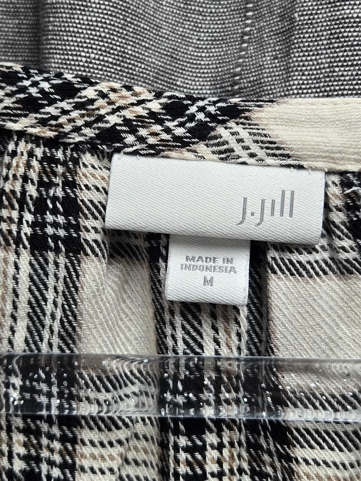 Other J Jill SZ M Plaid Button-down Peplum Blouse Boho CottageCore Size M / US 6-8 / IT 42-44 - 3 Thumbnail