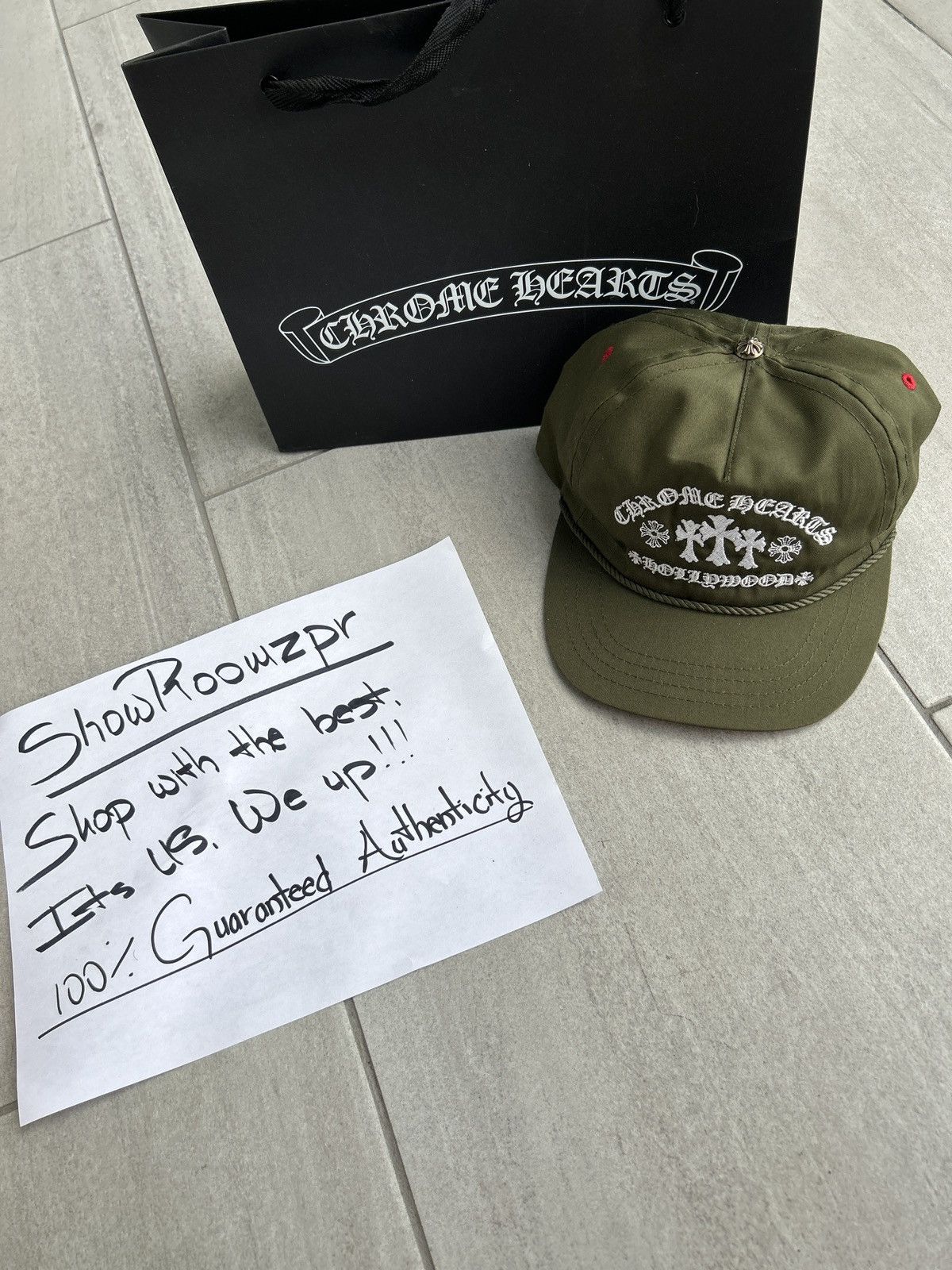 Chrome Hearts Gas station triple cross embroidered hat 'olive