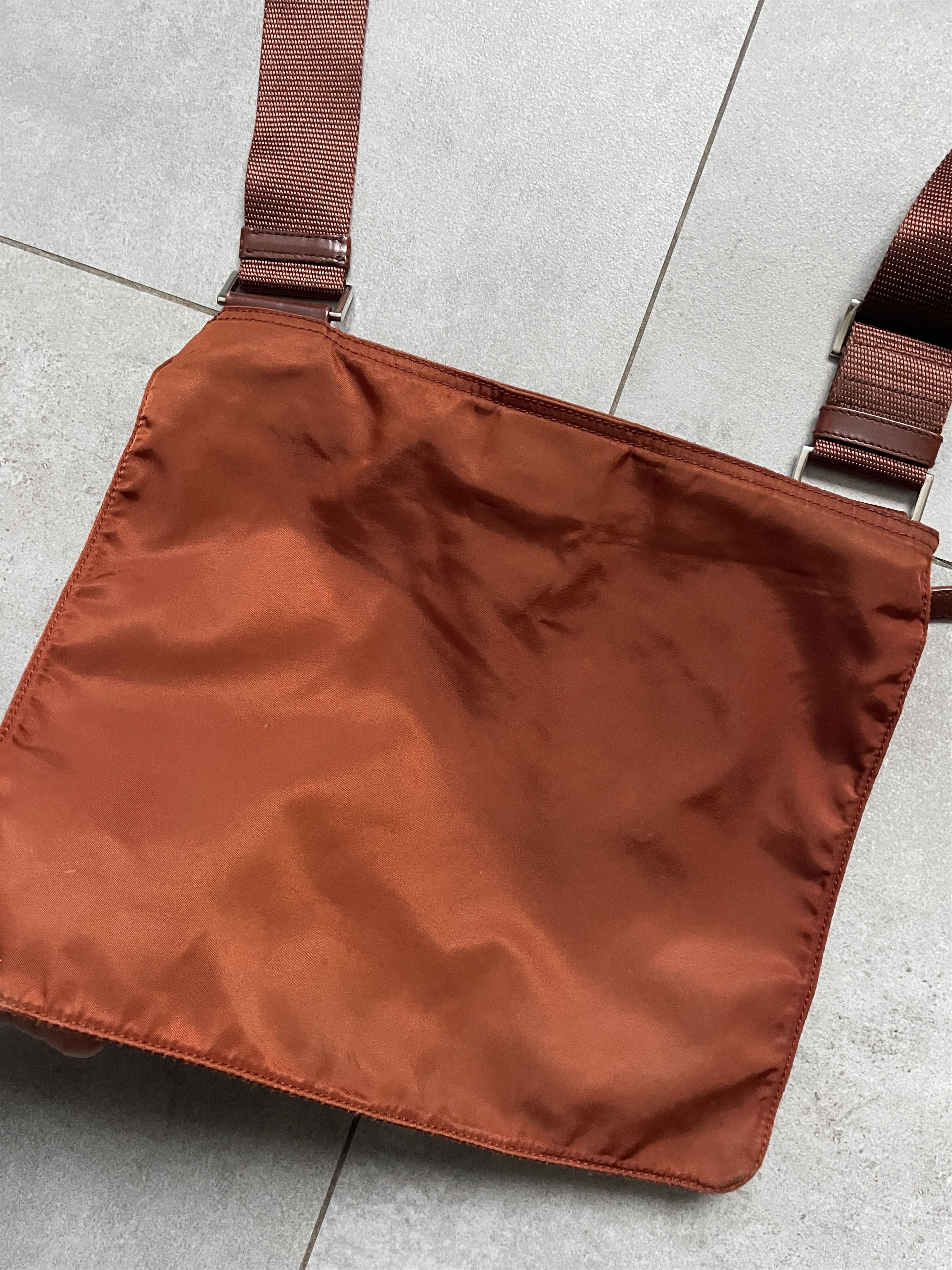 Prada Y2K PRADA BRICK ORANGE BROWN NYLON SHOULDER BAG Size ONE SIZE - 6 Thumbnail
