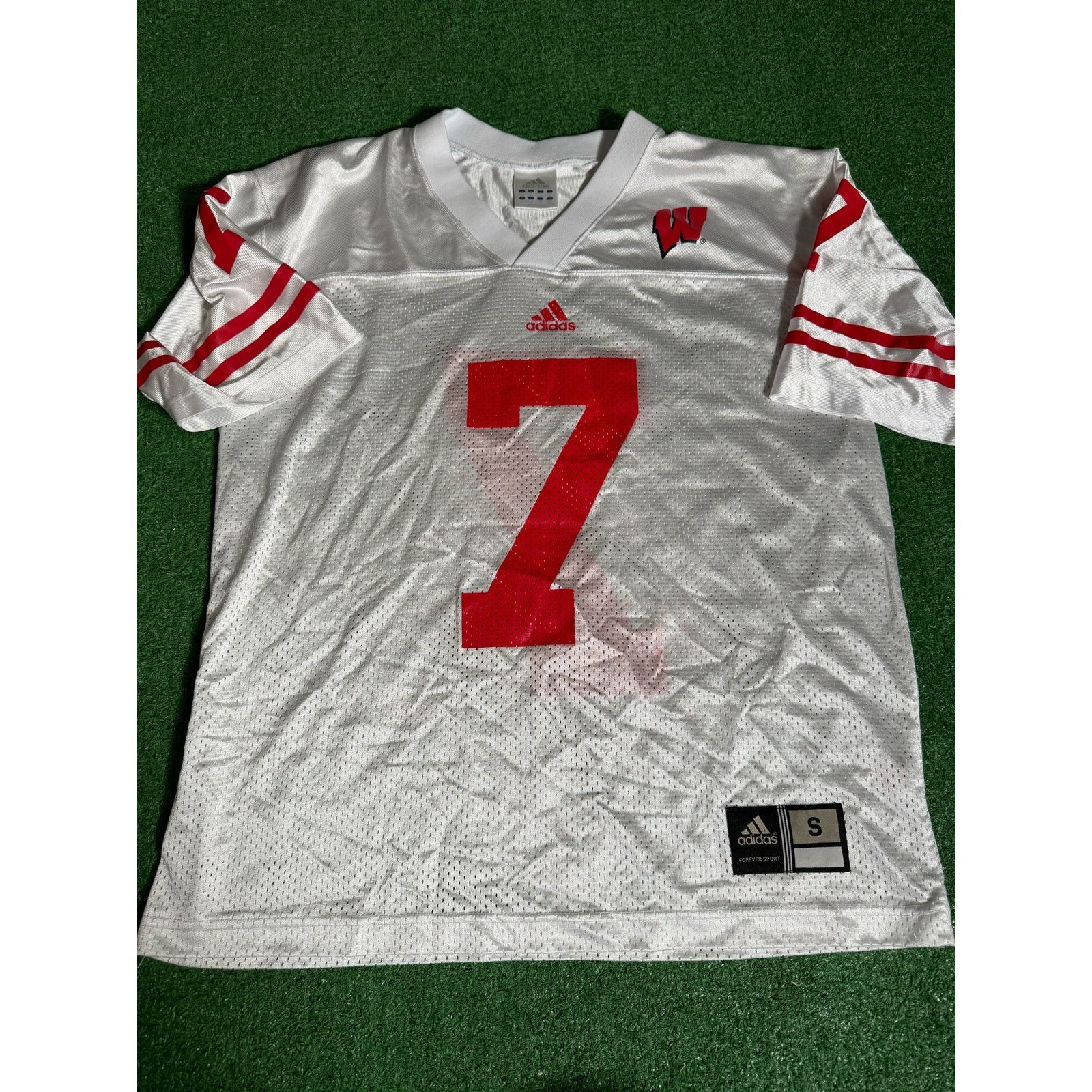 Adidas Wisconsin University Football Jersey White Mens Sz S Size US S / EU 44-46 / 1 - 1 Thumbnail