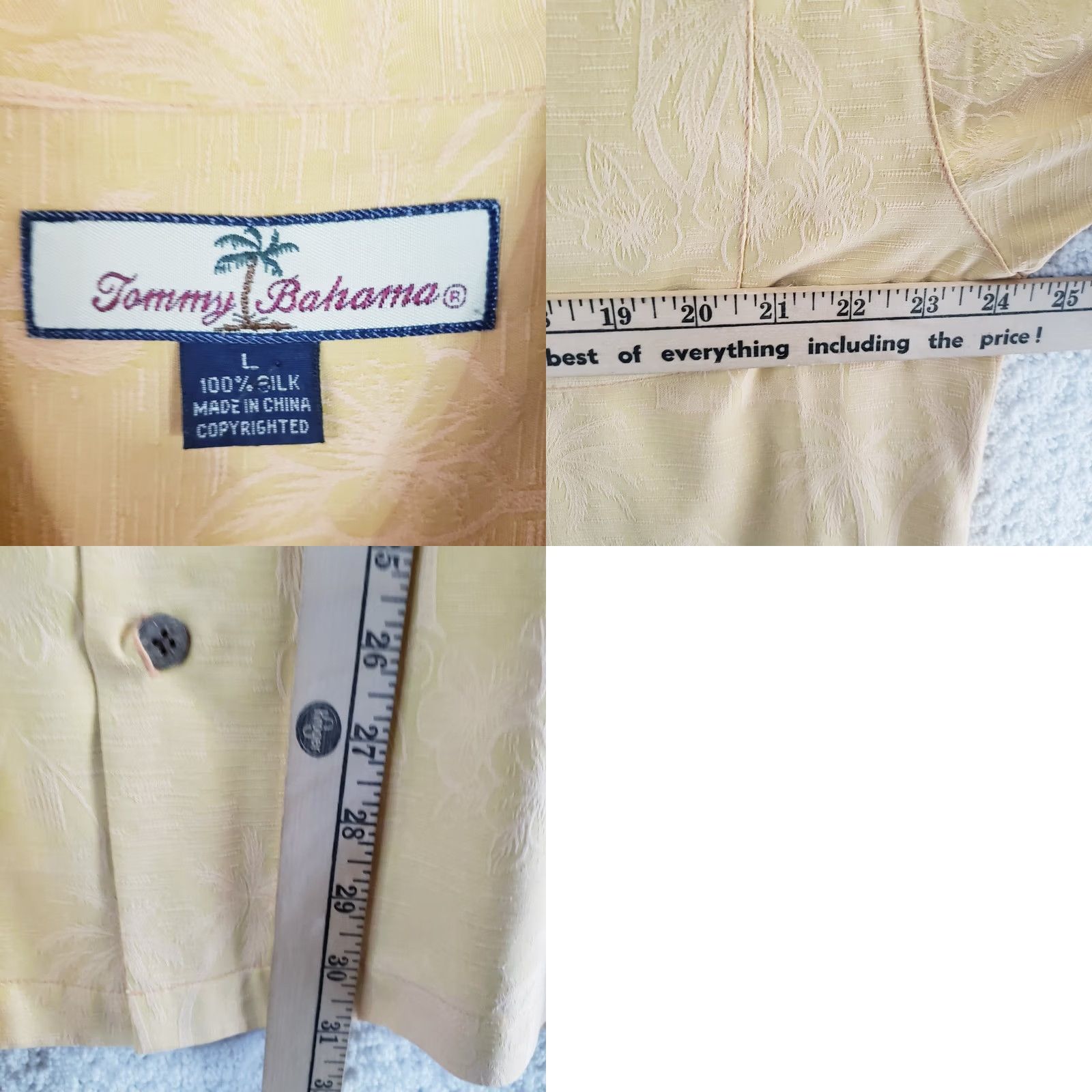 Tommy Bahama VINTAGE Tommy Bahama Shirt L Cantalope Silk Hawaiian Floral Golf Tropical Men's Size US L / EU 52-54 / 3 - 9 Thumbnail