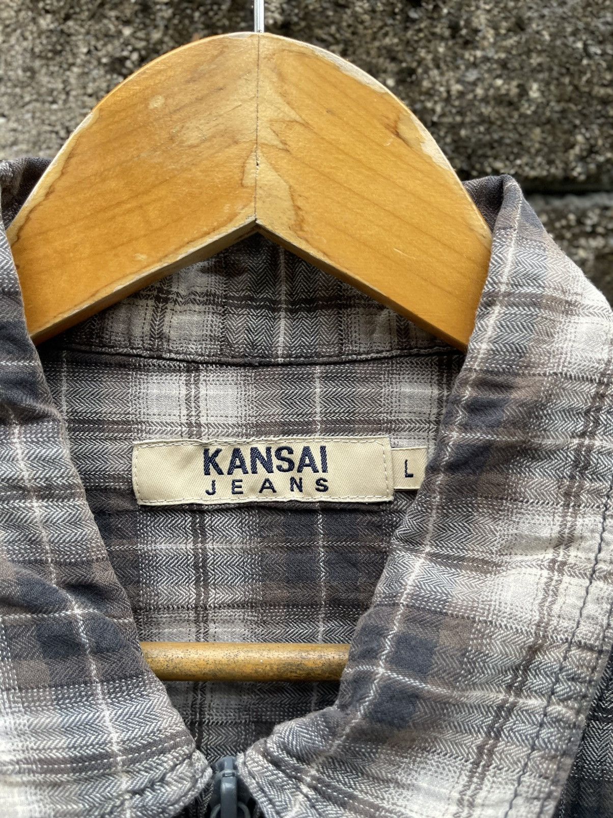 Japanese Brand × Kansai Yamamoto × Vintage Vintage Kansai Jeans Zip Up Flanner Jacket Size US M / EU 48-50 / 2 - 3 Thumbnail