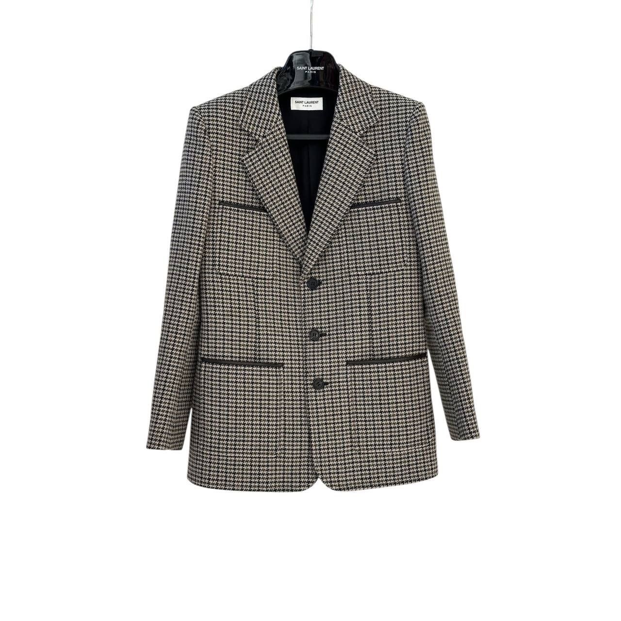 Saint Laurent Paris Saint Laurent Four Pocket Houndstooth Wool Blazer Sz.38 Size S / US 4 / IT 40 - 1 Thumbnail
