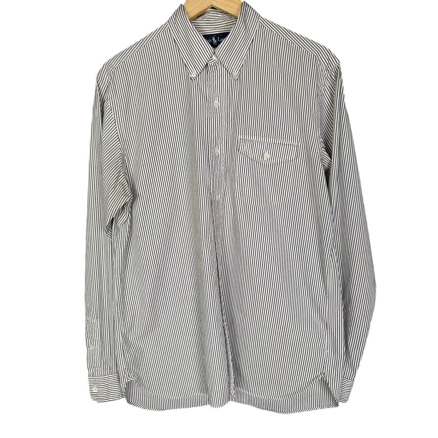 Ralph Lauren Vintage Men's Ralph Lauren Black Striped Button-Down - M Size US M / EU 48-50 / 2 - 1 Thumbnail