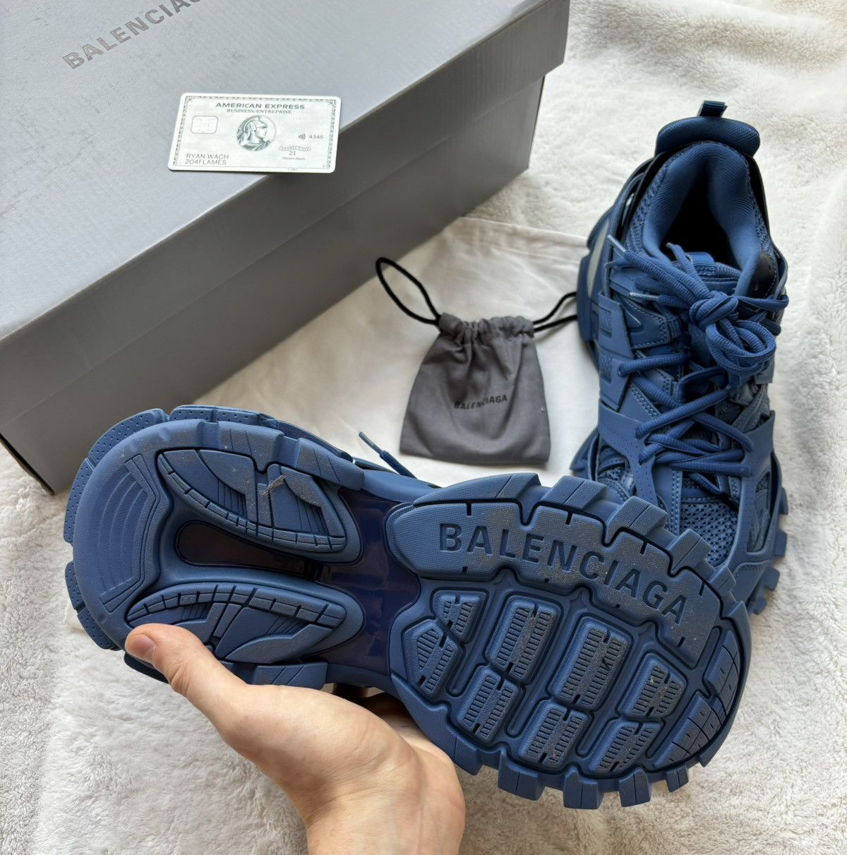 Balenciaga Balenciaga Navy LED Tracks Size US 8 / EU 41 - 4 Thumbnail