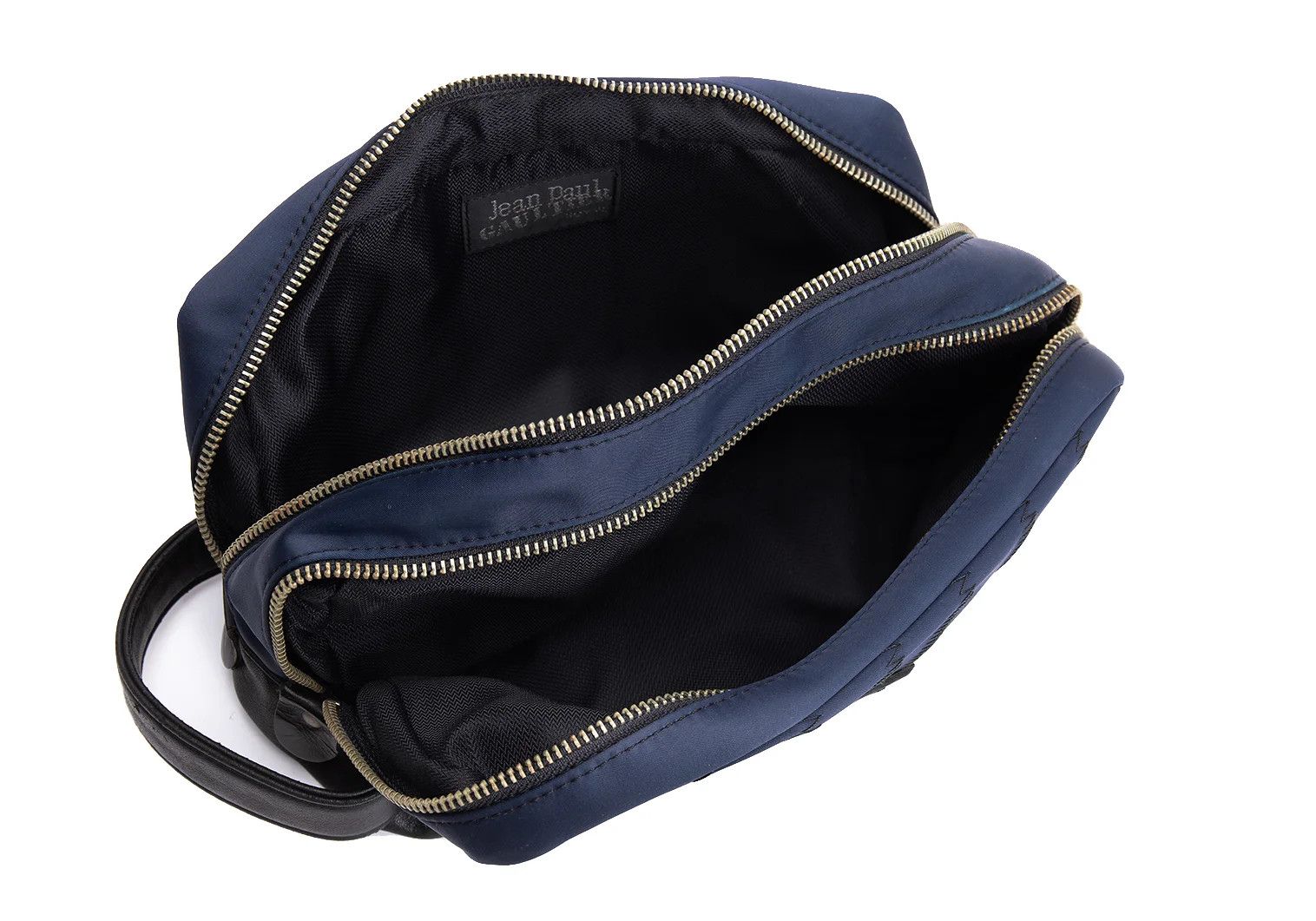 Jean Paul Gaultier Zigzag Stitch Double Compartment Clutch Bag in Navy Black Size ONE SIZE - 11 Thumbnail