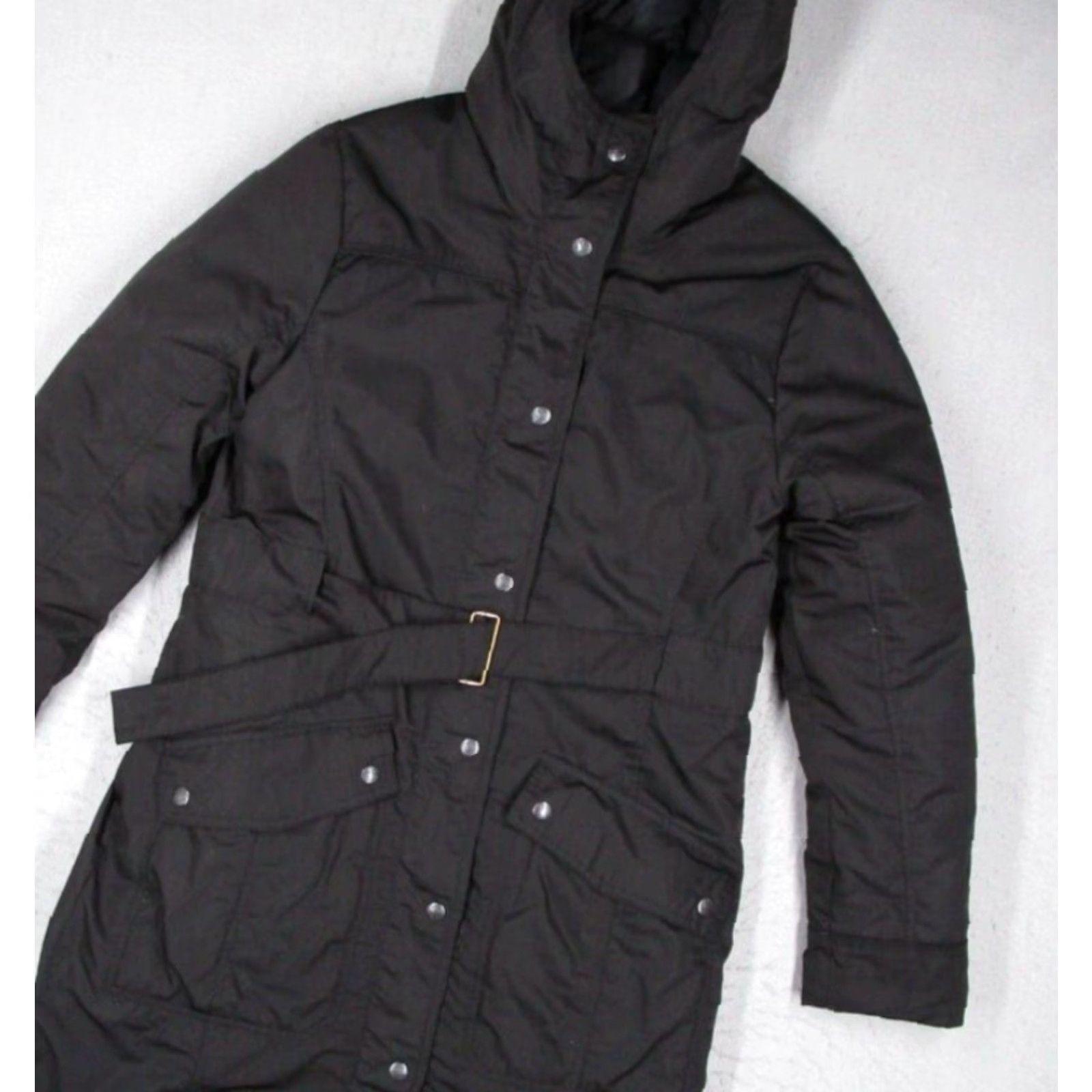 Vintage Spiewak Sons Jacket Women Medium Black Duck Down Full Zip Belted Puffer Gorpcore Size M / US 6-8 / IT 42-44 - 2 Thumbnail