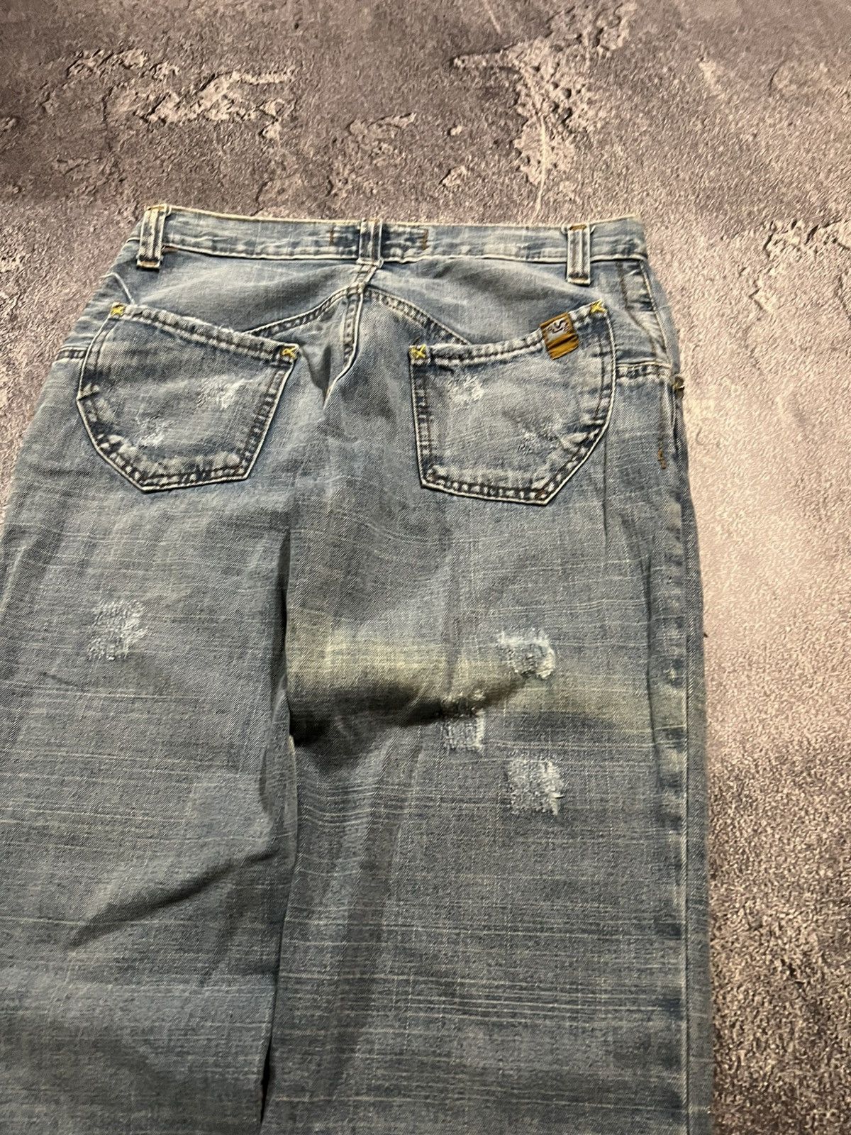 Japanese Brand CRAZY Glamour Swag Flared Jeans Light With Glliter Y2K 90s Size US 32 / EU 48 - 3 Thumbnail