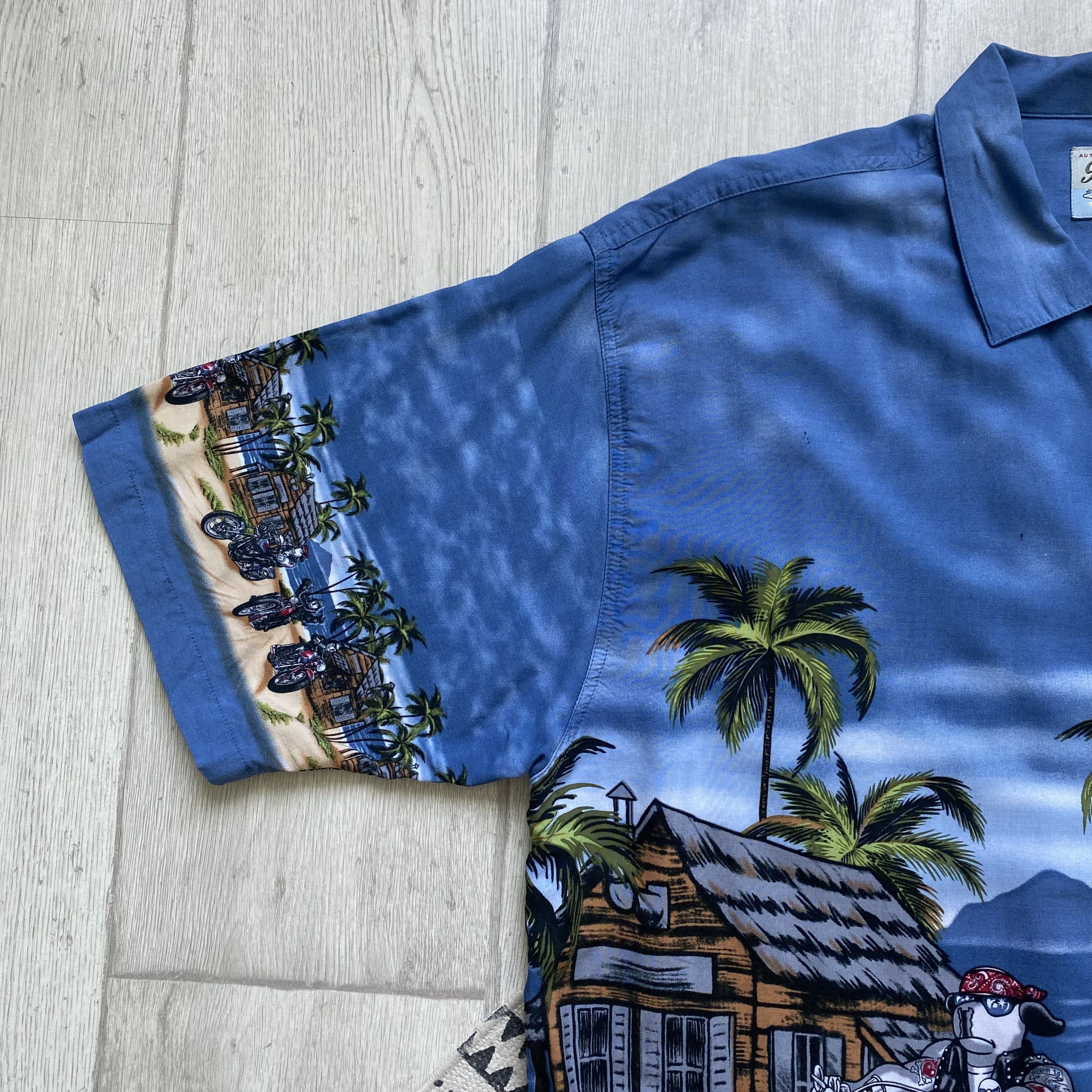 Harley Davidson 🏝️ Vintage Big Dog Biker Hawaiian Shirt Y2K Harley Davidson Size US L / EU 52-54 / 3 - 6 Thumbnail