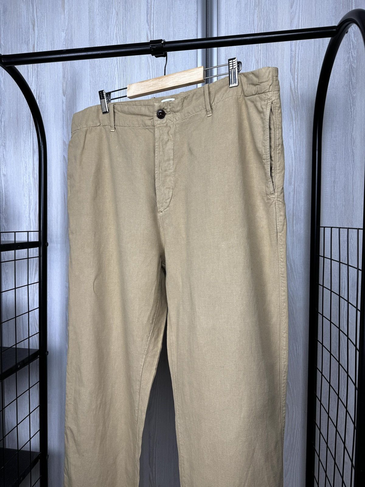 Tellason TELLASON ARMY CHINO COTTON LINEN SLUB DESERT SAND Pants Size US 38 / EU 54 - 4 Thumbnail
