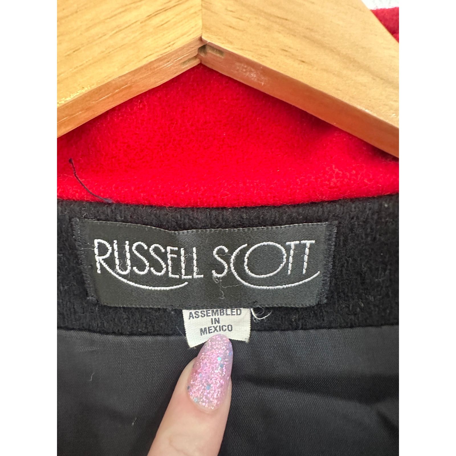 Vintage 80’s Black & Red Tapestry Wool Coat Size XL / US 12-14 / IT 48-50 - 8 Thumbnail