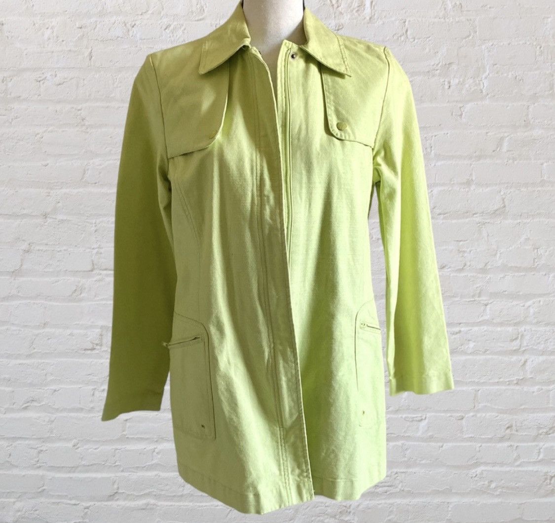 Other LIME GREEN ZIPPER BUTTON UP JACKET WITH POCKETS Size M / US 6-8 / IT 42-44 - 11 Thumbnail