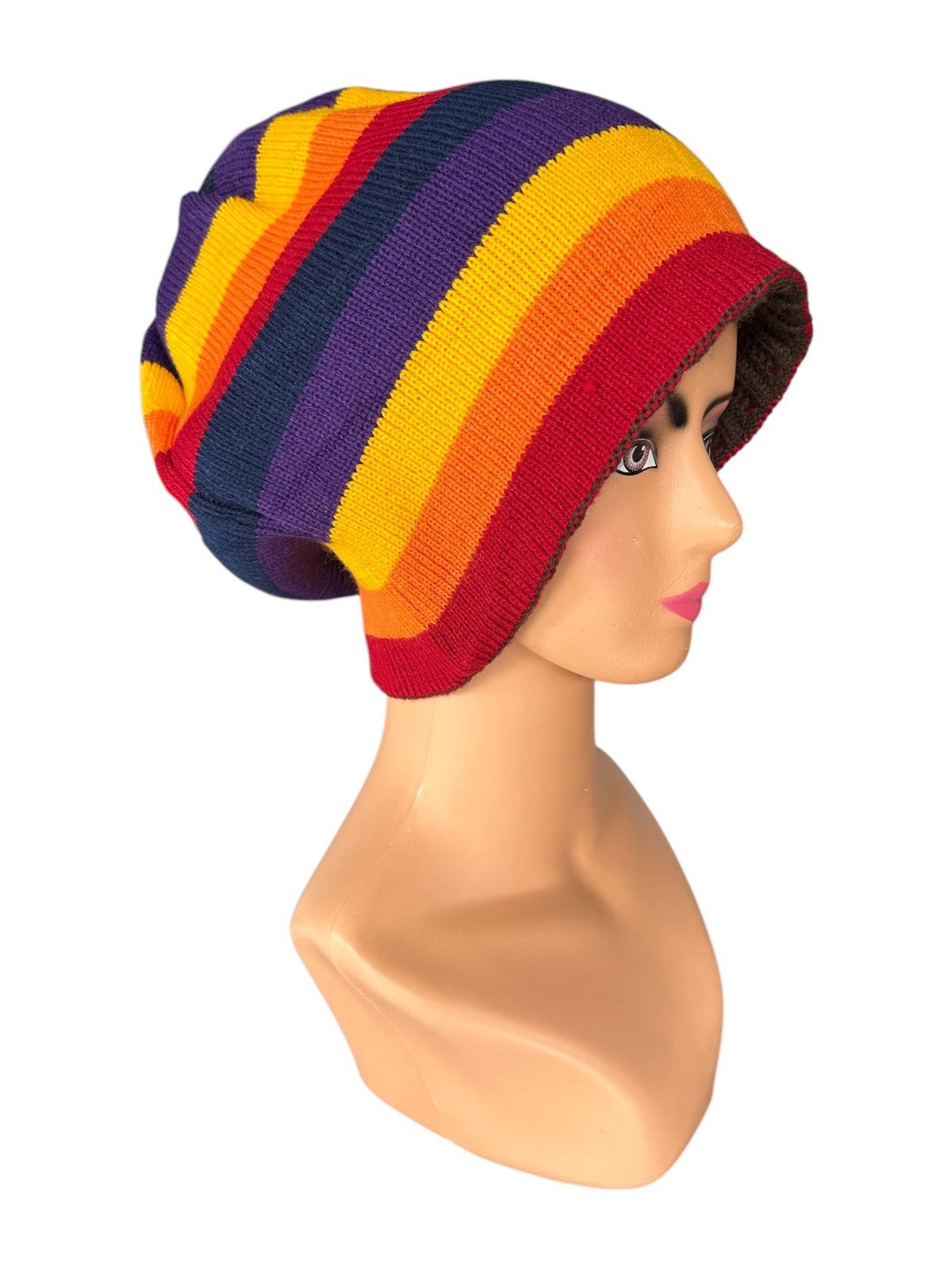 Japanese Brand × Kapital × Vintage Japanese Style knitt Reversible Big Beanie Hats Size ONE SIZE - 1 Thumbnail