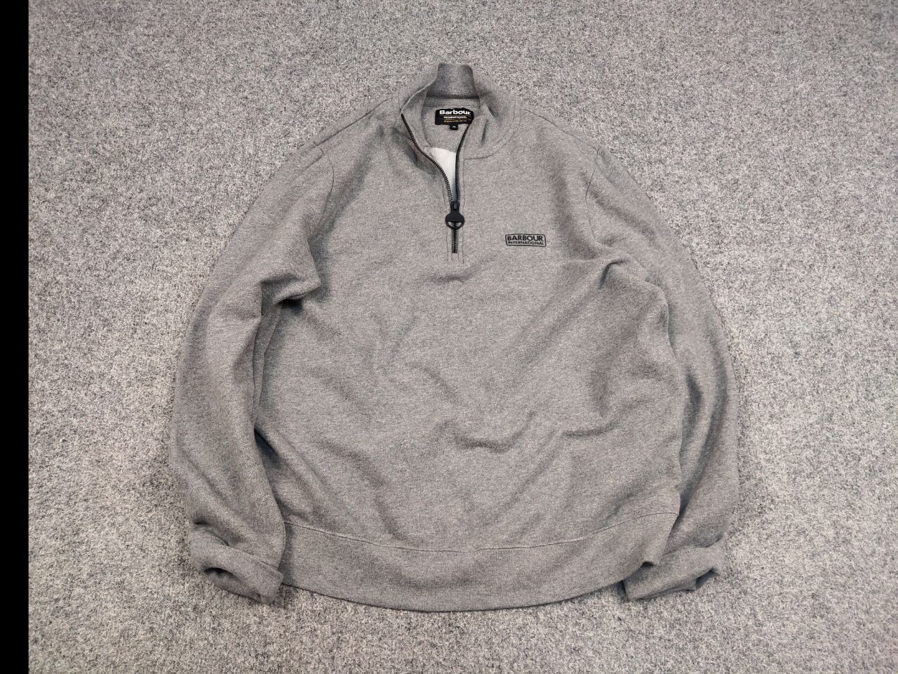 Barbour Barbour International Gray Logo Pullover 1/4 zip Sweatshirt Size US M / EU 48-50 / 2 - 2 Thumbnail