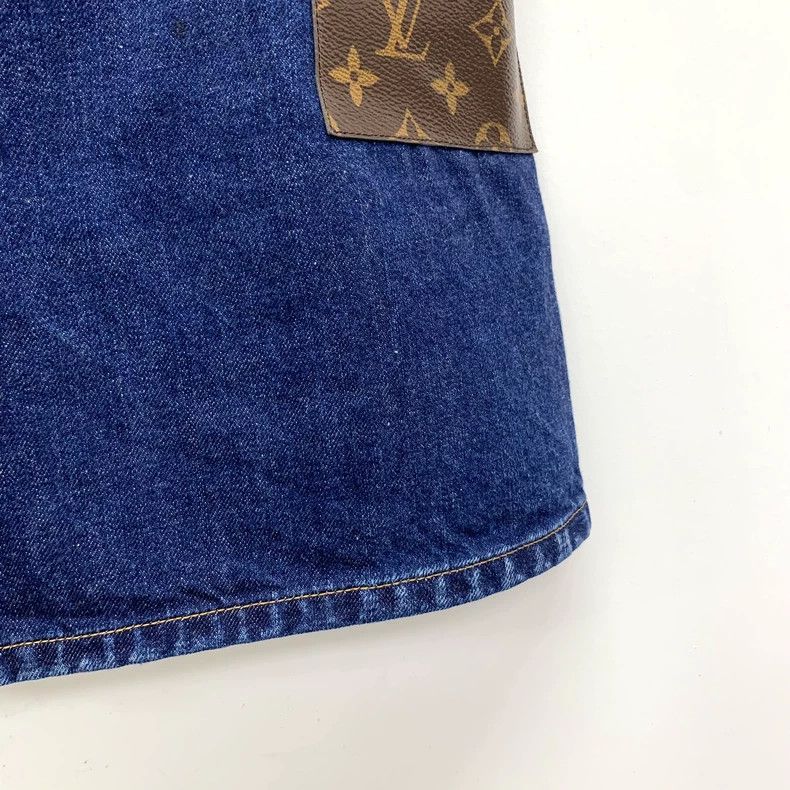 Louis Vuitton Louis Vuitton 22 Dark Blue Floral Patchwork Cotton Washed Size 35" - 4 Thumbnail