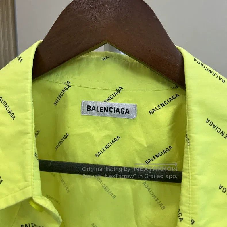 Balenciaga Balenciaga Fluorescent yellow logo long-sleeved shirt Size XXS / US 00 / IT 34 - 3 Thumbnail