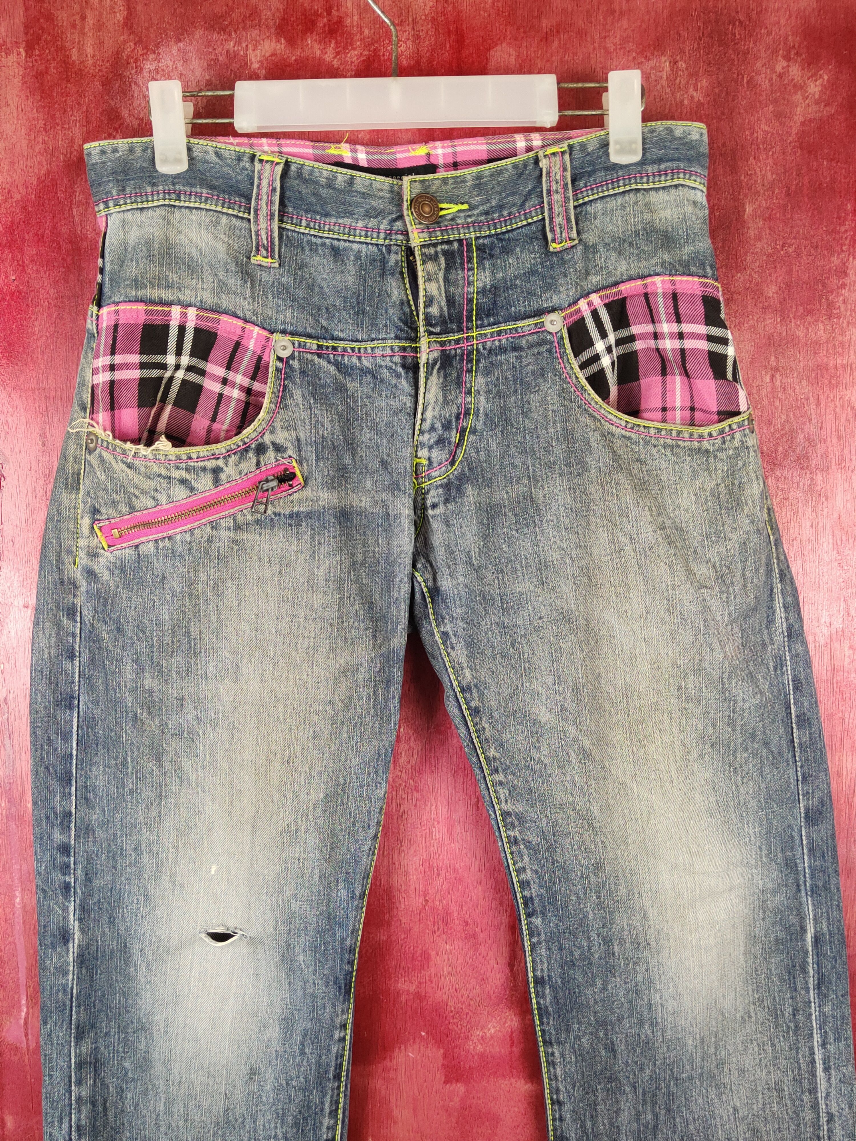Japanese Brand Memory Special Dark Blue Faded Multipocket Denim #S1617 Size 31" - 2 Thumbnail