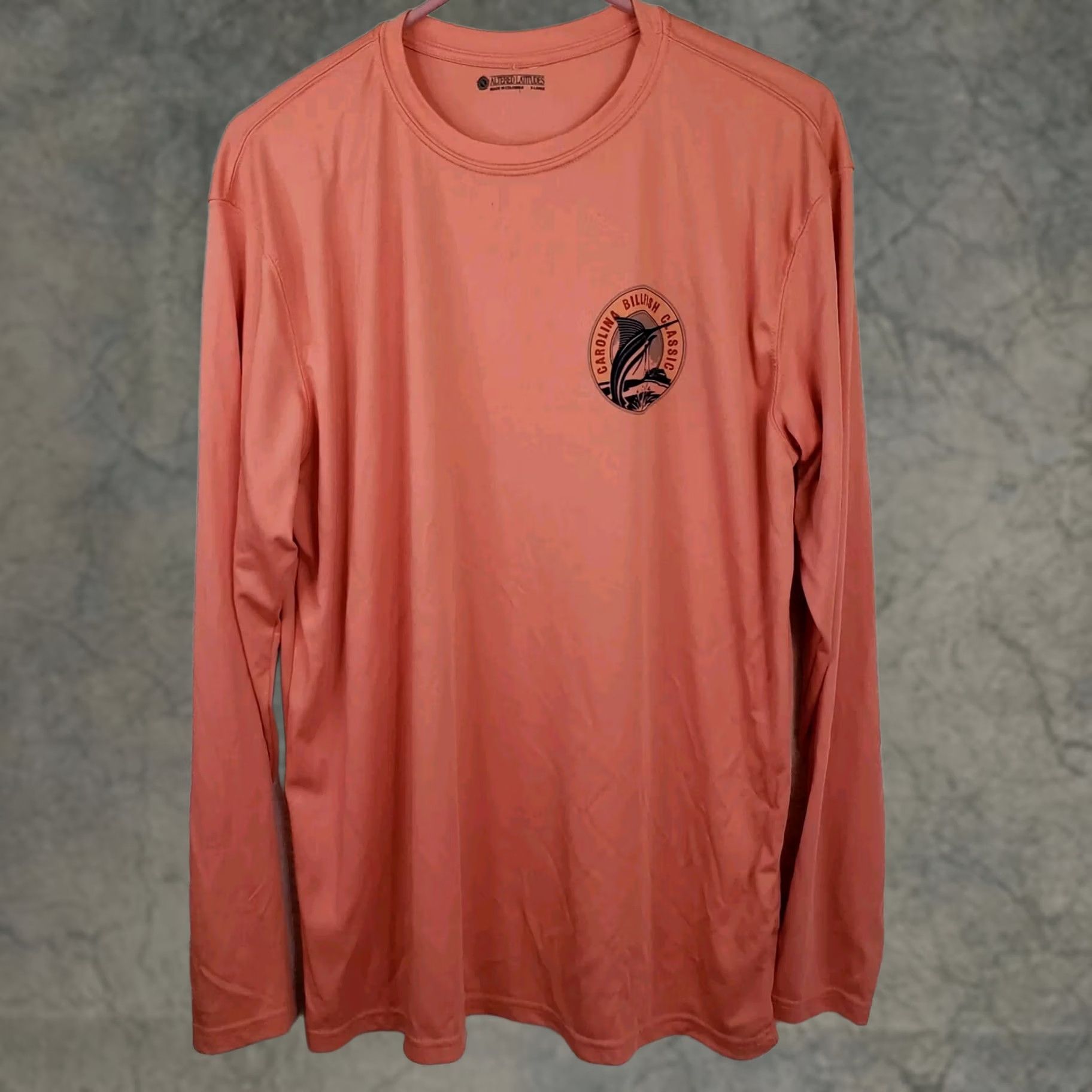 Vintage Altered Latitudes Carolina BILLFISH Classic Long Sleeve Peach Map T-Shirt XL Size US XL / EU 56 / 4 - 1 Thumbnail