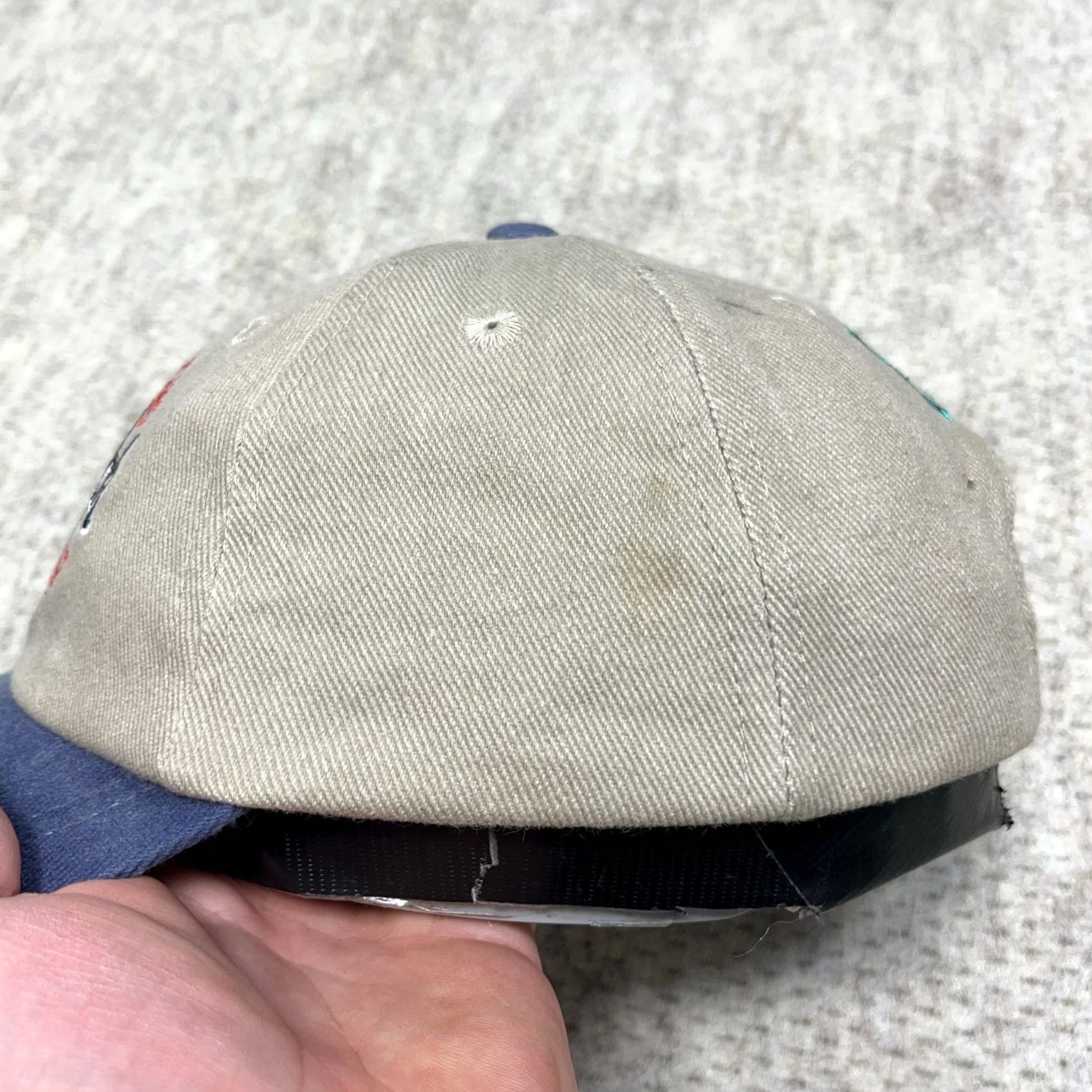 Hard Rock Cafe VINTAGE Hard Rock Cafe Hat Cap Snapback Adult Paris France Blockhead Tan Blue Size ONE SIZE - 5 Thumbnail