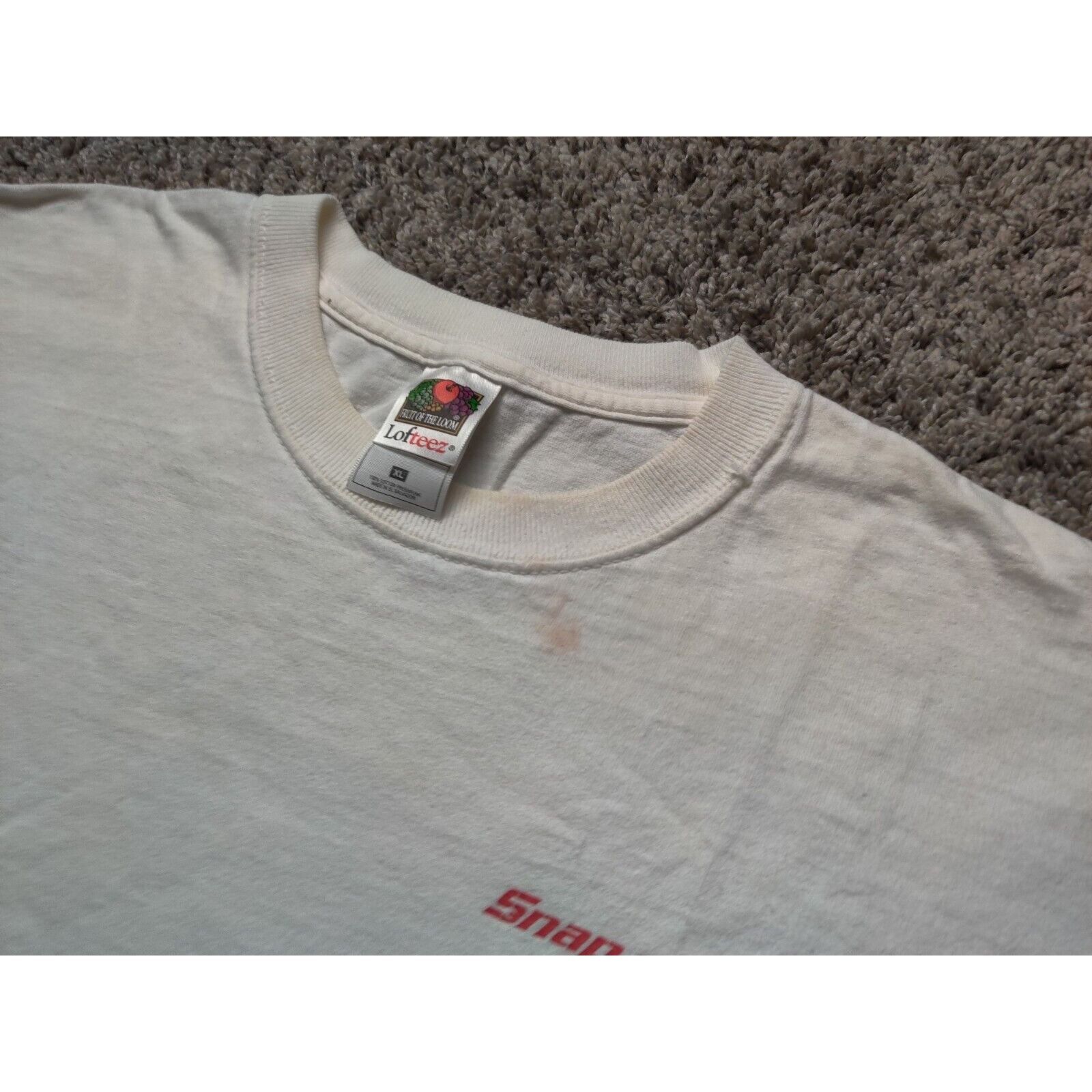 Fruit Of The Loom VINTAGE Snap-On Tools Shirt Adult Mens XL Whit Spell Out Size US XL / EU 56 / 4 - 5 Thumbnail