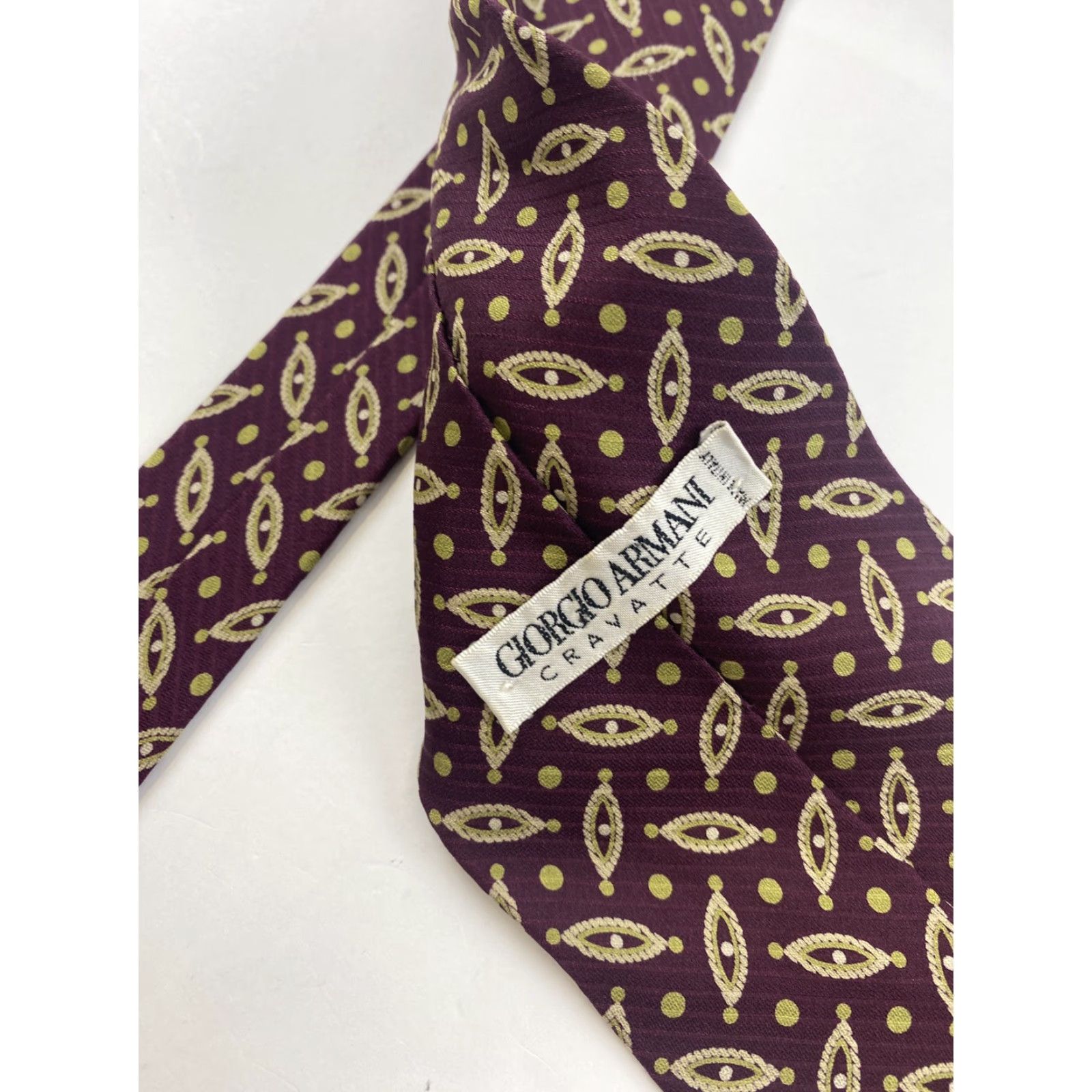 Giorgio Armani Giorgio Armani Cravatte Tie Mens Multicolor Silk Geometric Pattern Tie Mens Italy Size ONE SIZE - 3 Thumbnail