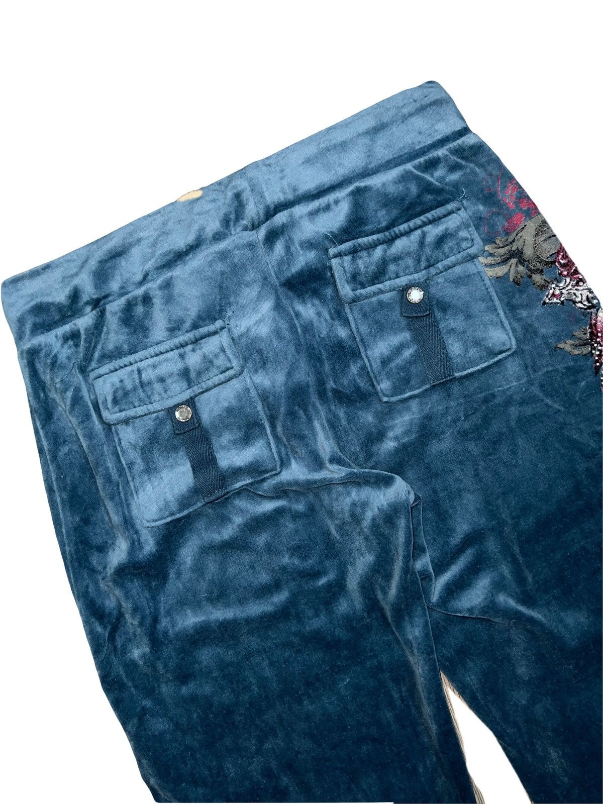 Ed Hardy Vintage Y2K cross and rose velvet pants 🥀➕ Size 26" / US 2 / IT 38 - 7 Thumbnail