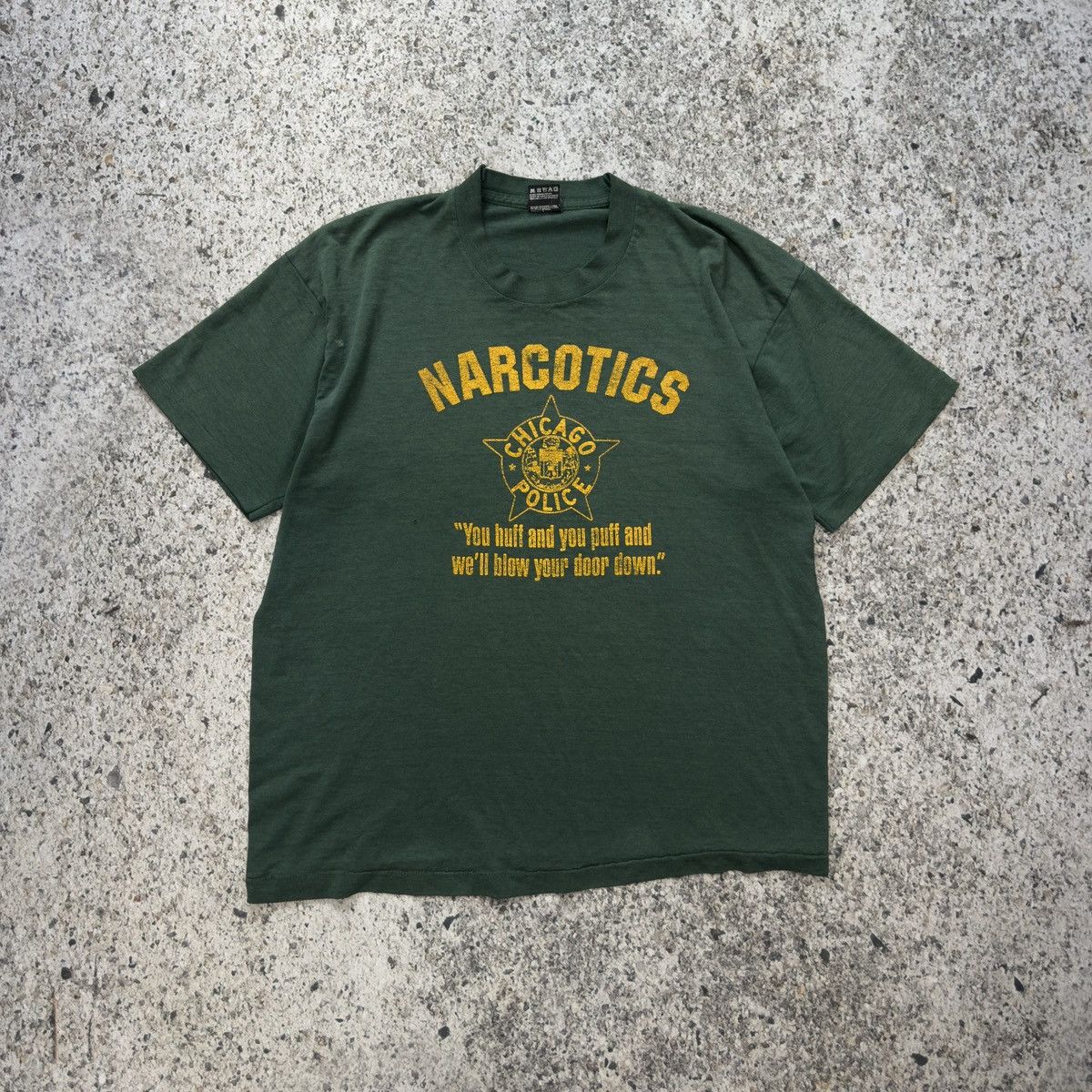 Thrashed Faded Distressed Narcotics Police Shirt ERD Grunge