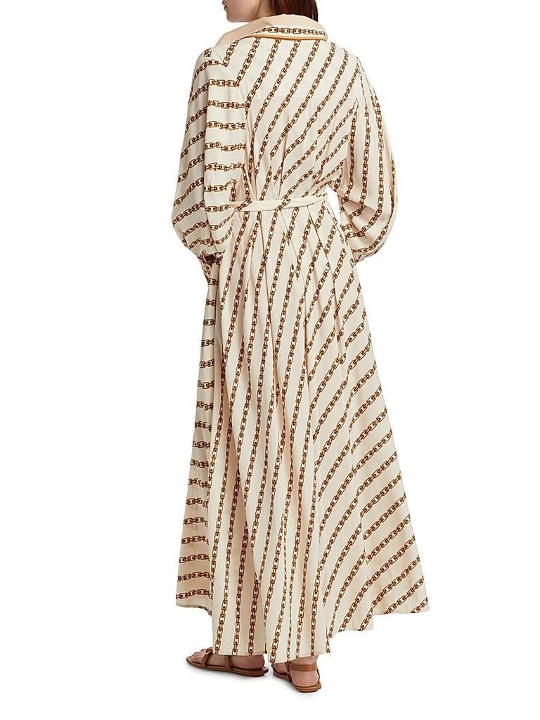 Zimmermann oc11z0226 Tuck Midi-Shirt Dress In Cream/Brown Size S / US 4 / IT 40 - 5 Thumbnail