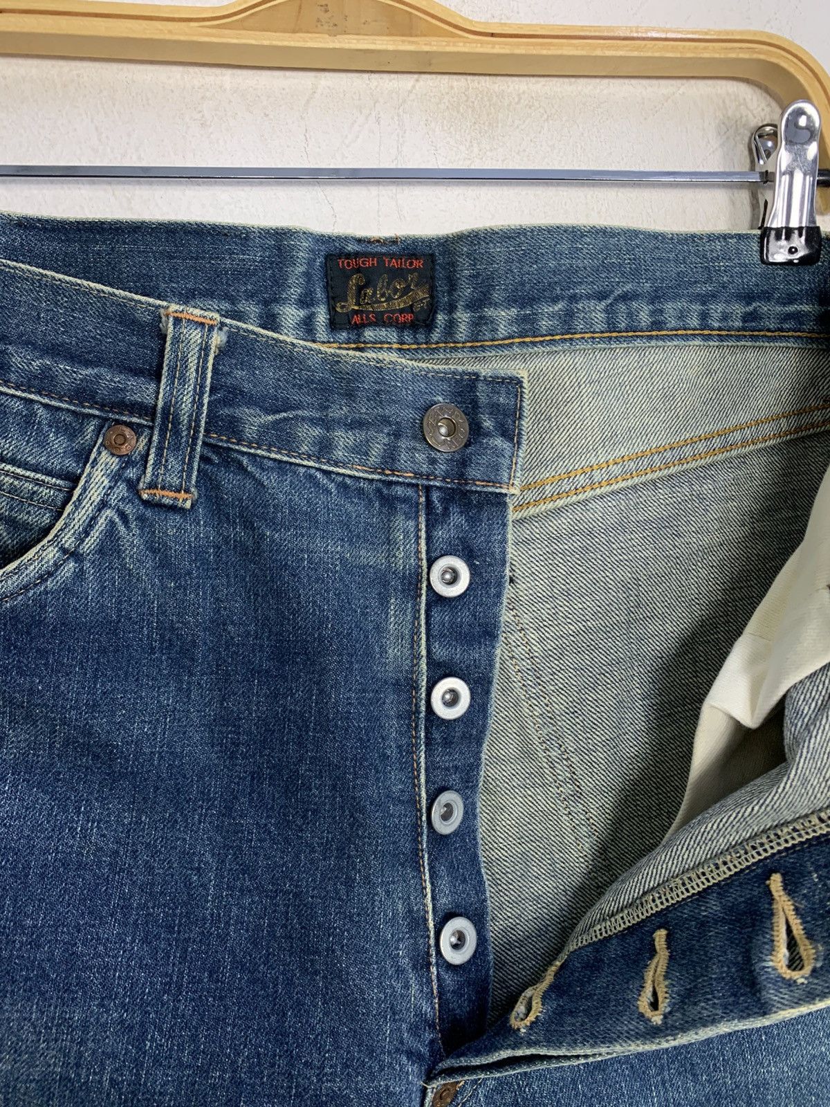 Japanese Brand Labor ET Buttonfly Indigo Selvedge Denim Jeans Straight Cut Size US 32 / EU 48 - 5 Thumbnail