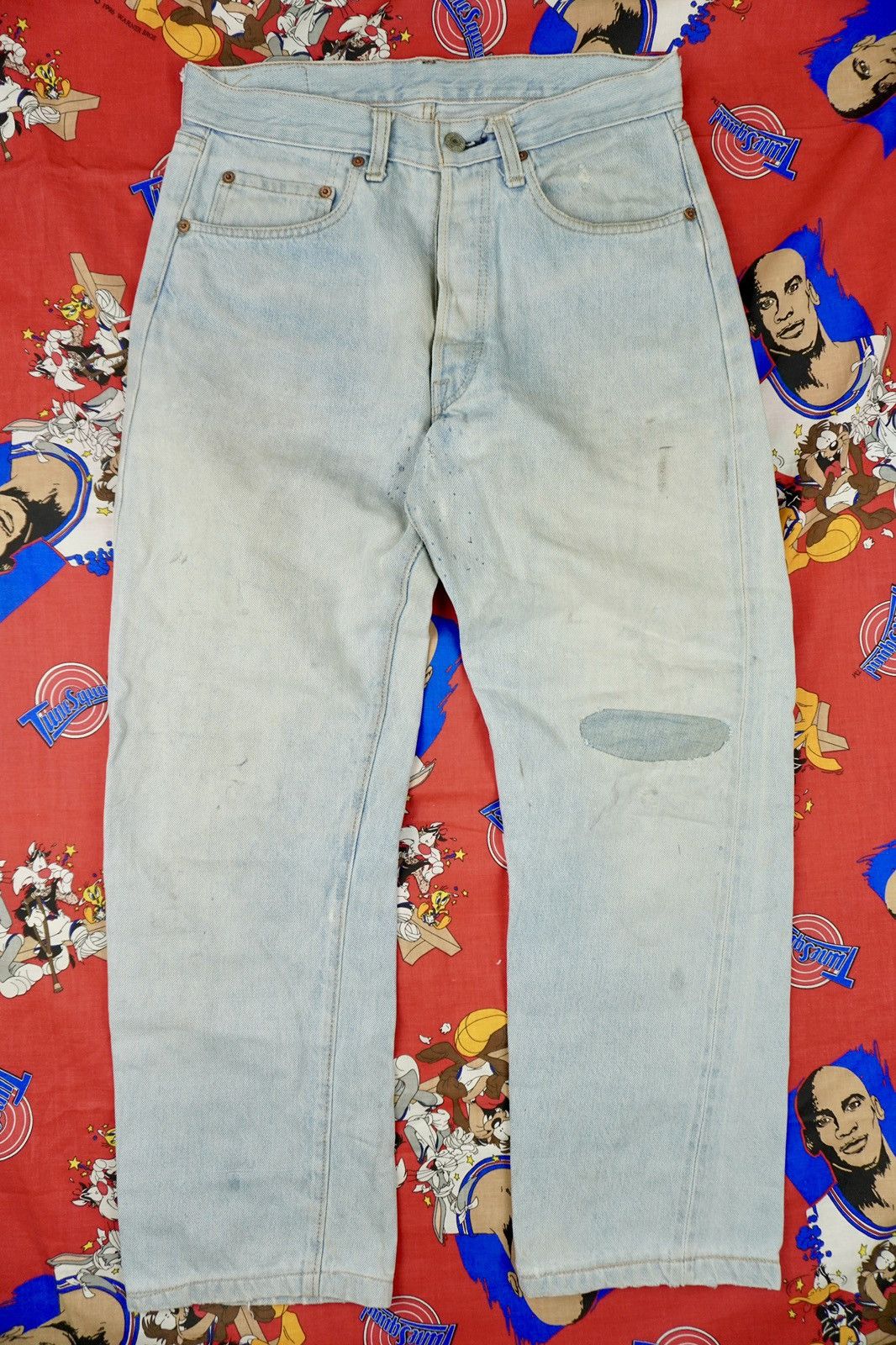 Levi's × Vintage Vintage Levis 501 Redline Selvedge Button #6 Grunge Baggy Size US 30 / EU 46 - 3 Thumbnail