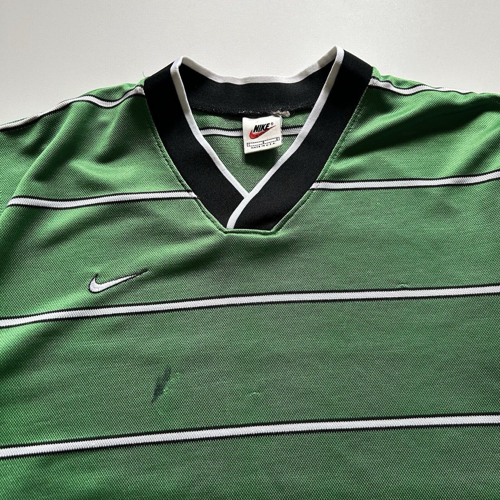 Nike Vintage 90s Nike Striped Mesh Jersey T Shirt Large Green Size US L / EU 52-54 / 3 - 2 Thumbnail