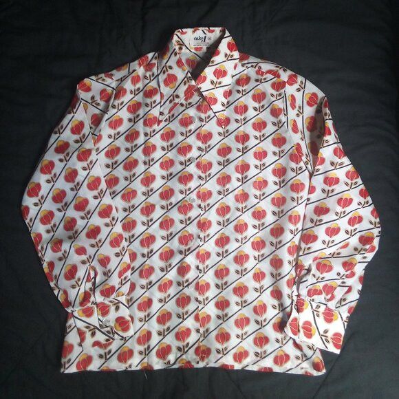 Other Vintage MCM Take 1 Floral Geometric Polyester Disco Shirt Size US S / EU 44-46 / 1 - 2 Thumbnail
