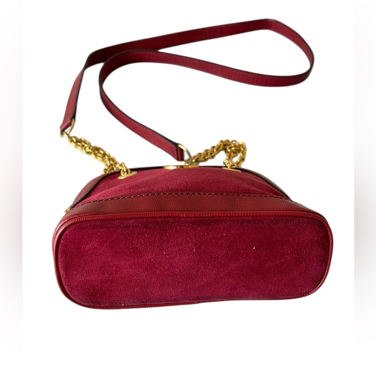 Celine Céline Red and Gold Leather Pochette Shoulder Bag Golden Size ONE SIZE - 9 Thumbnail