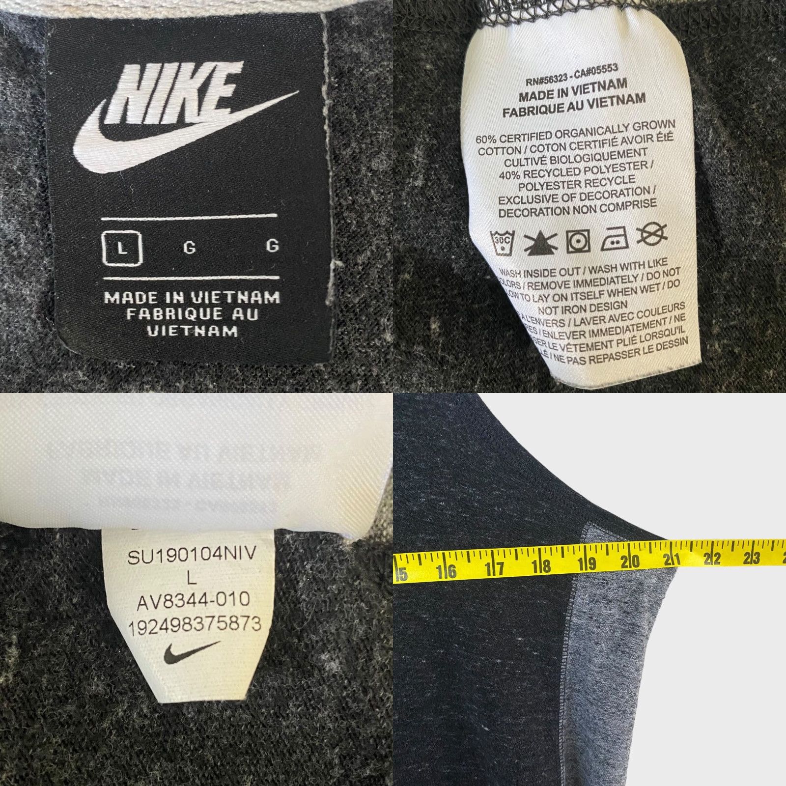 Nike VINTAGE Nike Sportswear Tank Top Dress Womens Large Black & Grey Sleeveless Athletic Gym Size L / US 10 / IT 46 - 8 Thumbnail