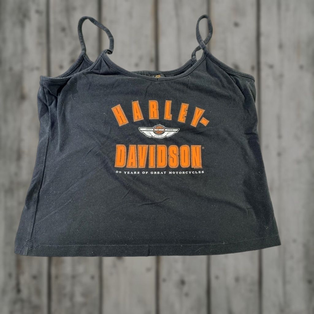 Harley Davidson VINTAGE Harley-Davidson Women's Tank Top Camisole 2003 100th Anniversary Motorcycle Logo Black Medium Women Size M / US 6-8 / IT 42-44 - 1 Thumbnail