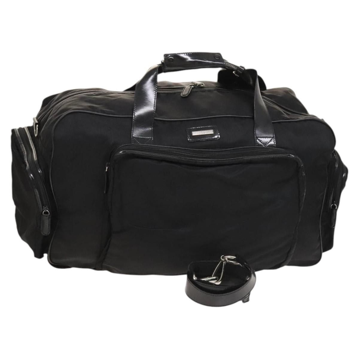 GUCCI Boston Bag Nylon Black Silver 012 3754 012 3754