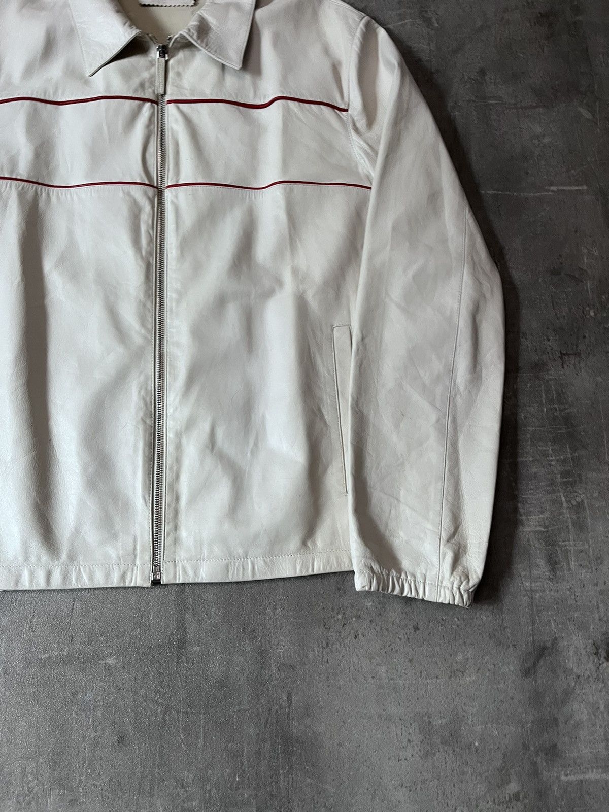Prada Vintage Prada soft leather jacket white red line 90s Size US L / EU 52-54 / 3 - 3 Thumbnail