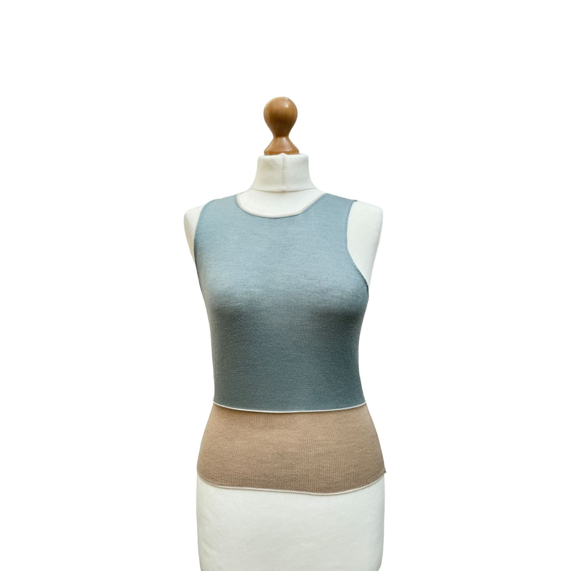 image of Prada Blue Wool Tank Top, Women's (Size Small)